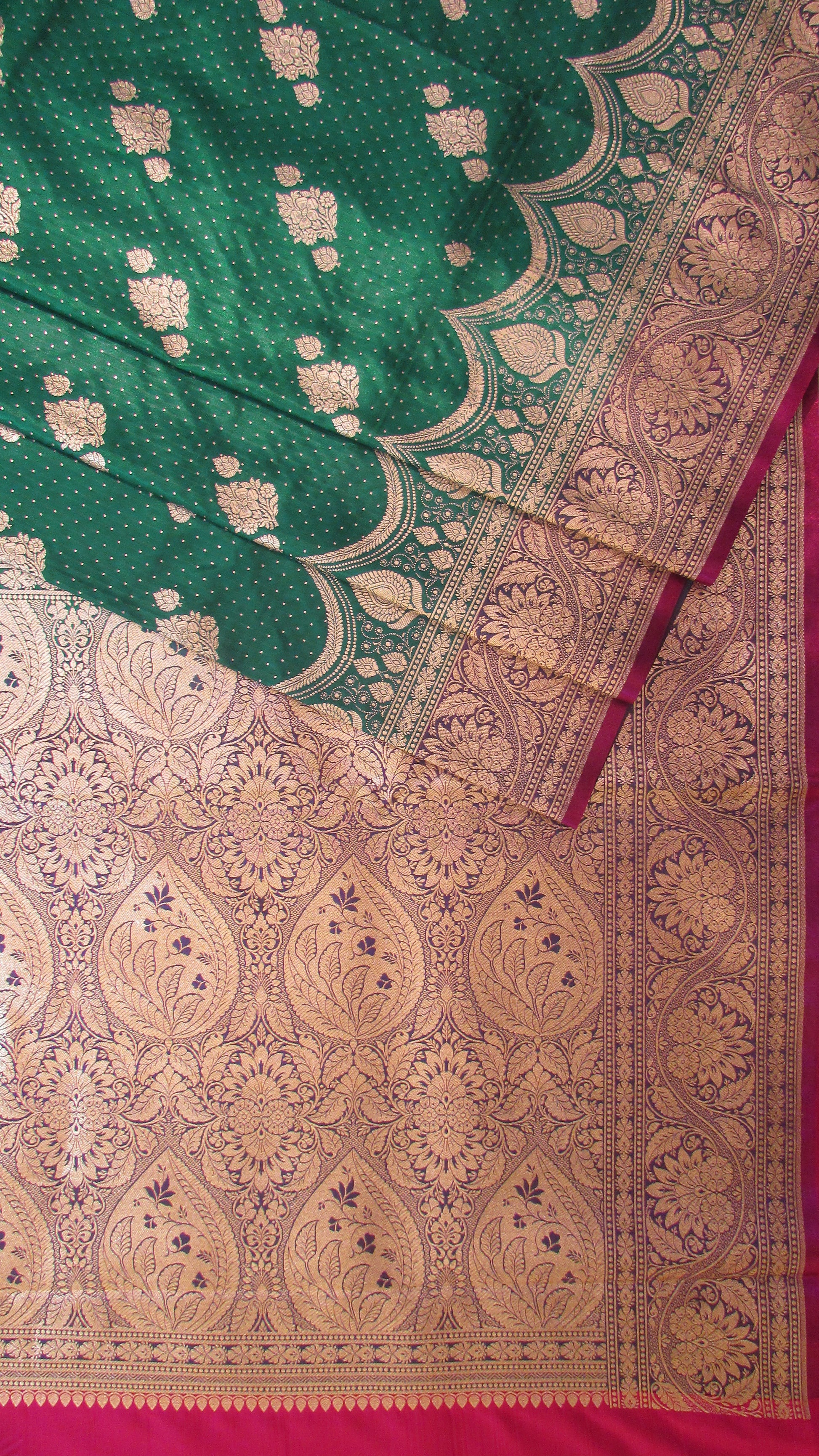 Saugandh Women's Bottle Green Banarasi Silk Saree by Saundarya-Design 2