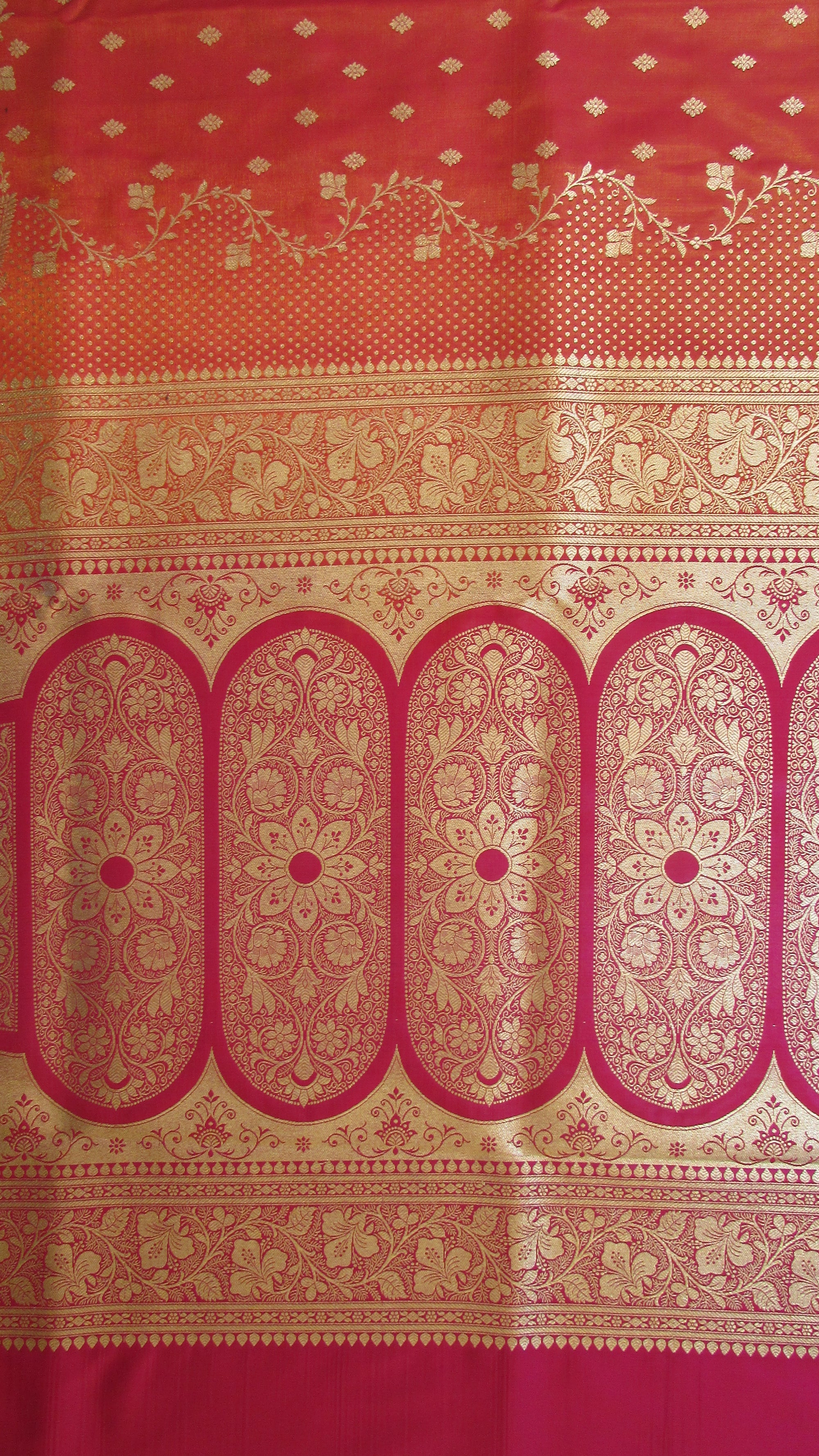 Saugandh Women's Orange Banarasi Silk Saree by Saundarya - Design 4