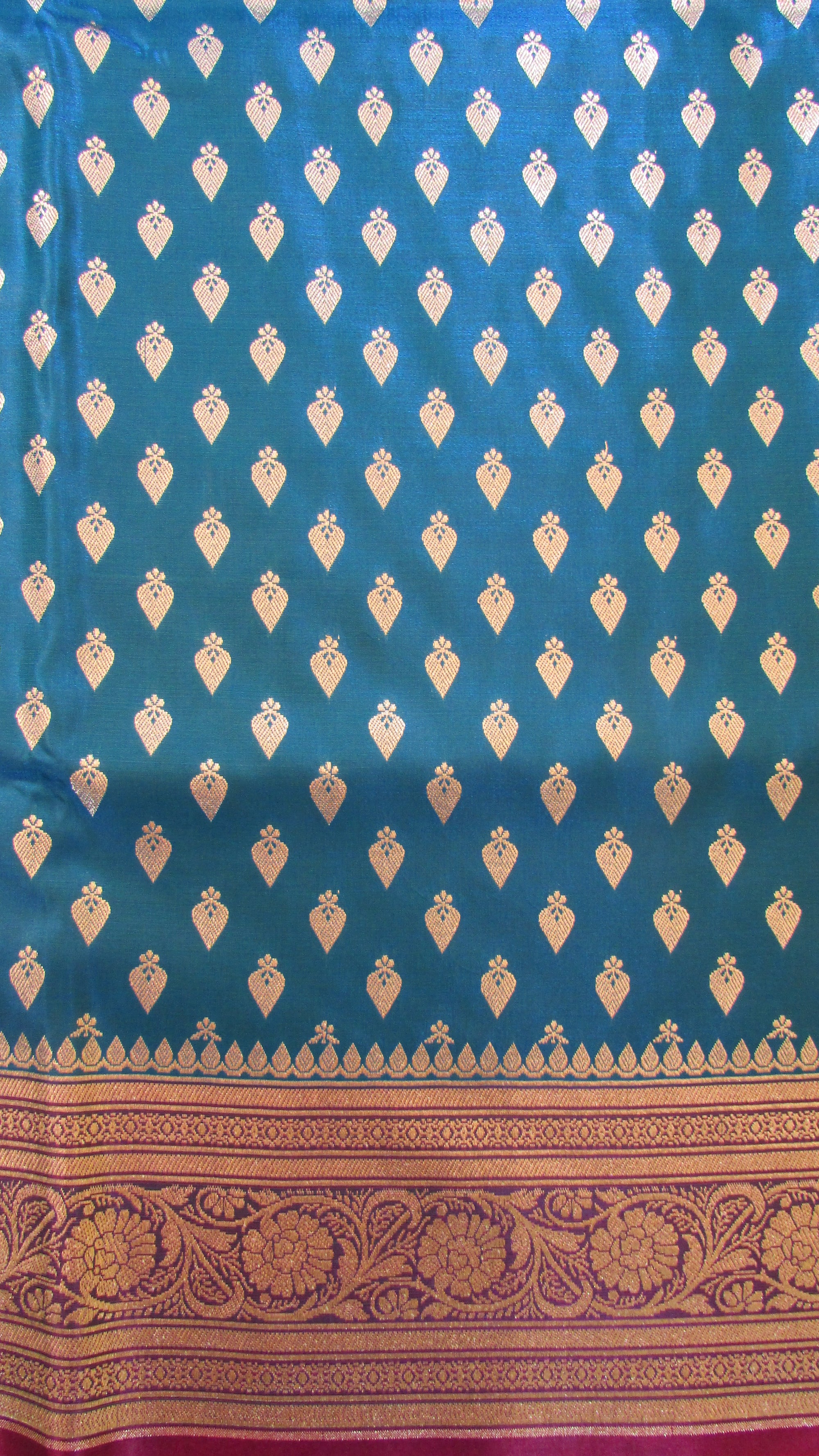 Saugandh Women's Azure Blue Banarasi Silk Saree by Saundarya