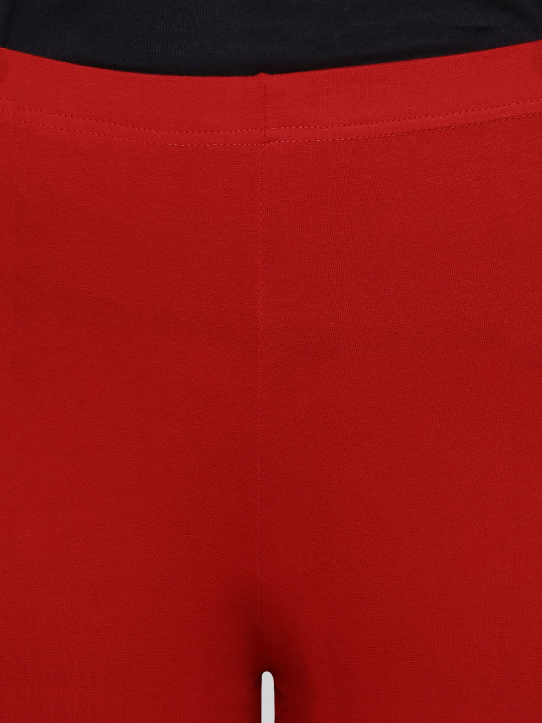 Saundarya Women's Red Calf Length Leggings Cotton