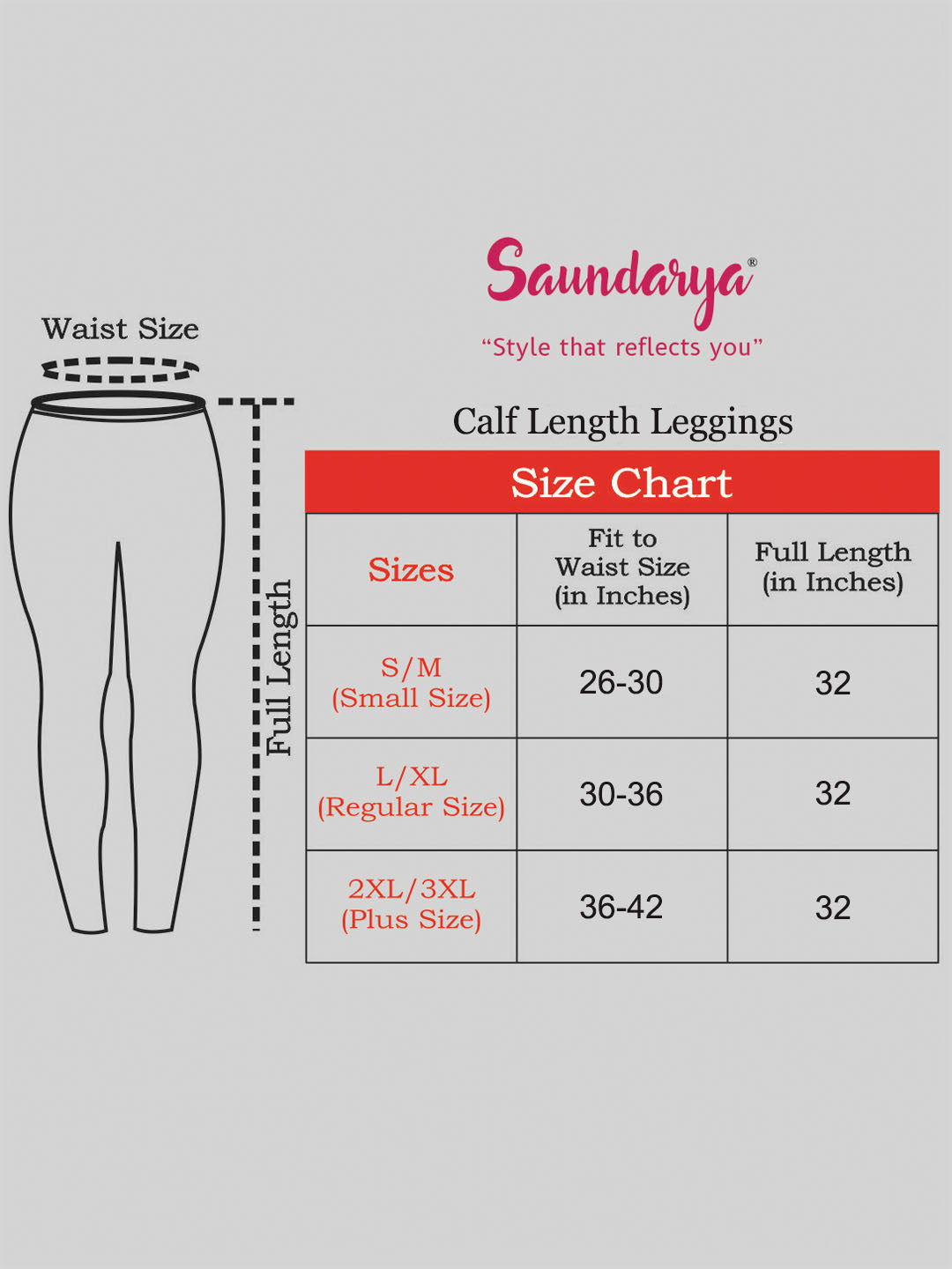 Saundarya Women's White Calf Length Leggings Cotton