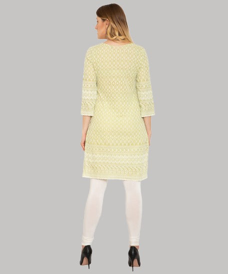 Saundarya Women's Knee Length Chikankari Kurta