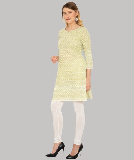 Saundarya Women's Knee Length Chikankari Kurta