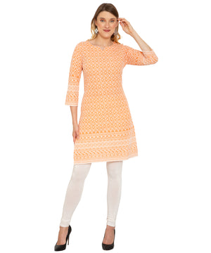Saundarya Women's Knee Length Chikankari Kurta
