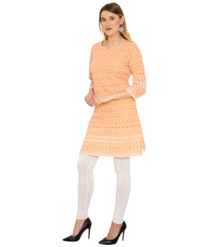 Saundarya Women's Knee Length Chikankari Kurta