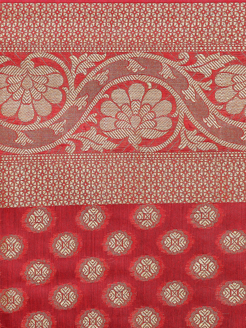 Saundarya Women's Maroon Banarasi Silk Golden Zari Work Dupatta