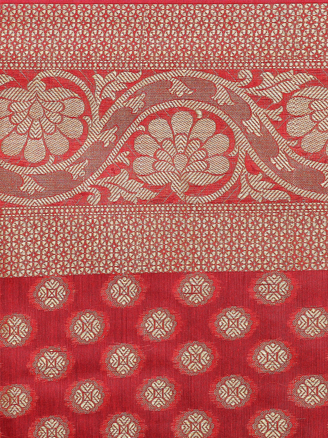 Saundarya Women's Maroon Banarasi Silk Golden Zari Work Dupatta