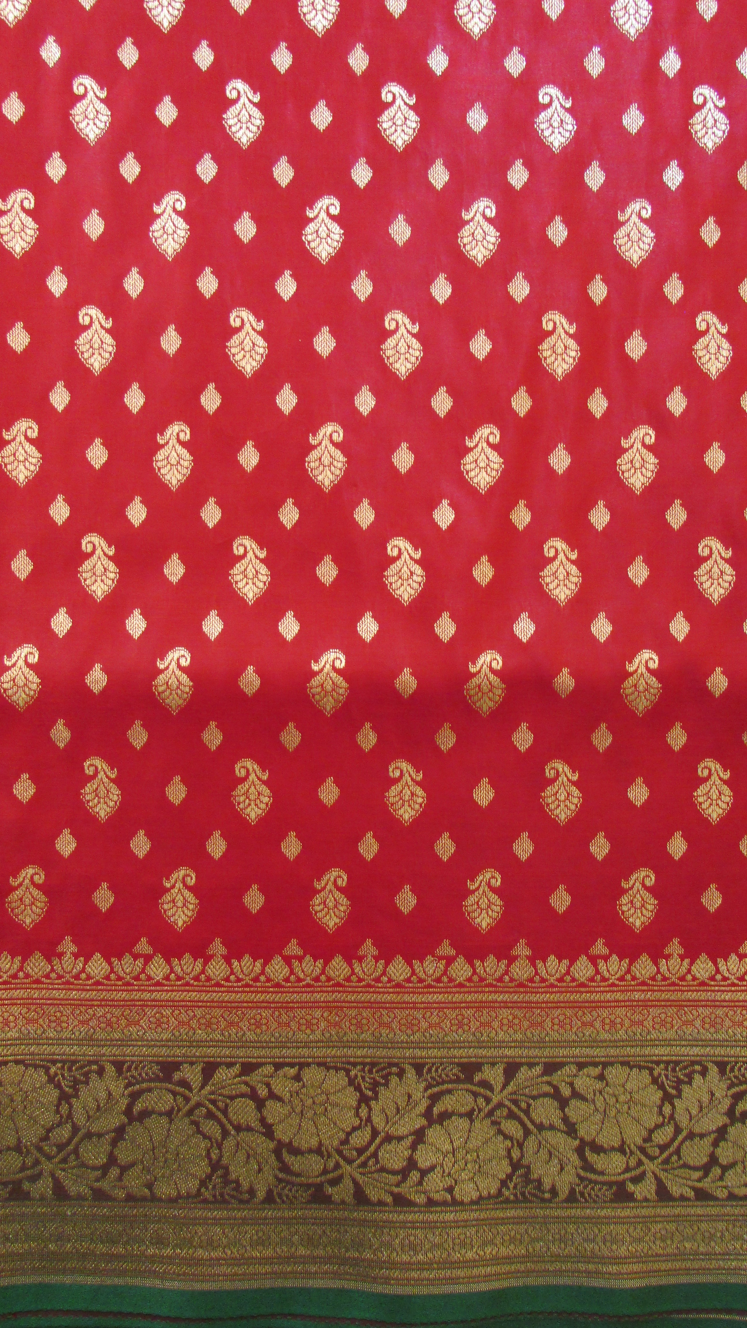 Saugandh Women's Red Banarasi Silk Saree by Saundarya