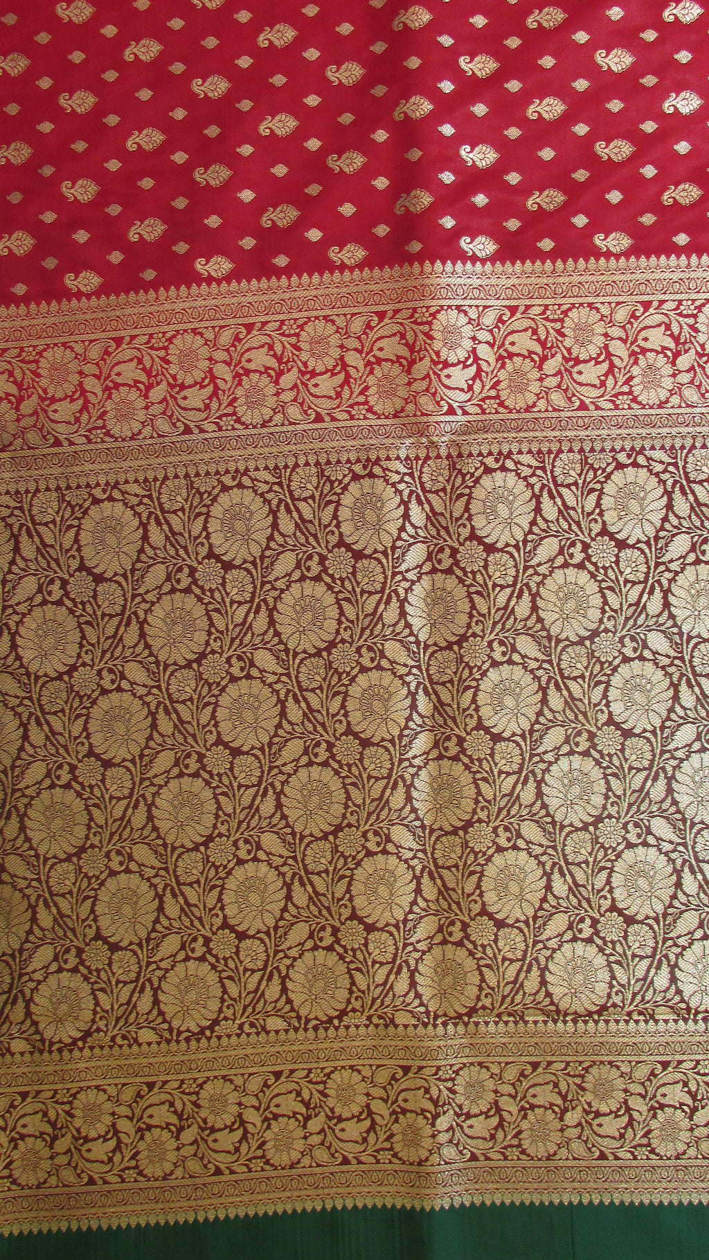 Saugandh Women's Red Banarasi Silk Saree by Saundarya