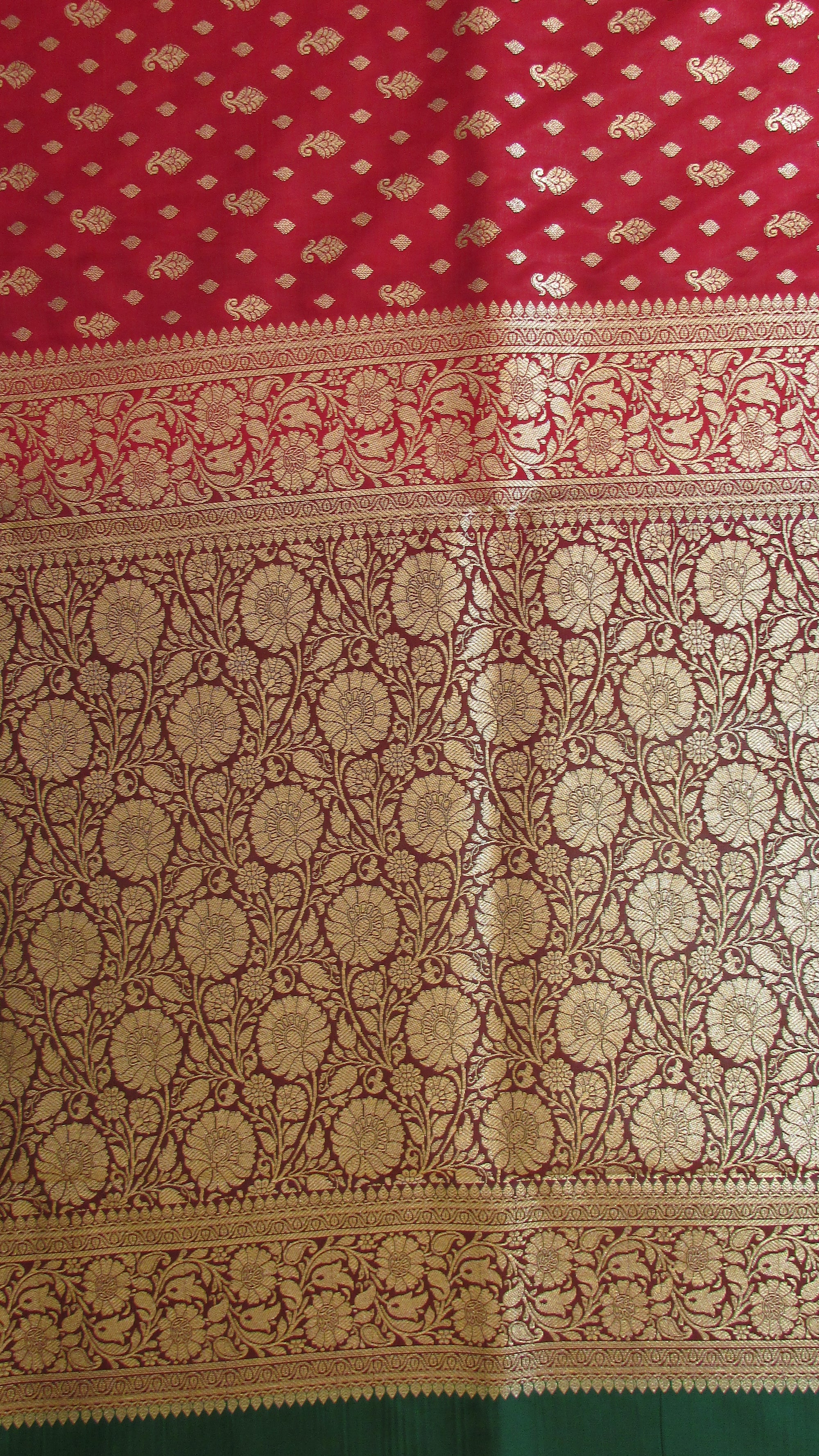 Saugandh Women's Red Banarasi Silk Saree by Saundarya