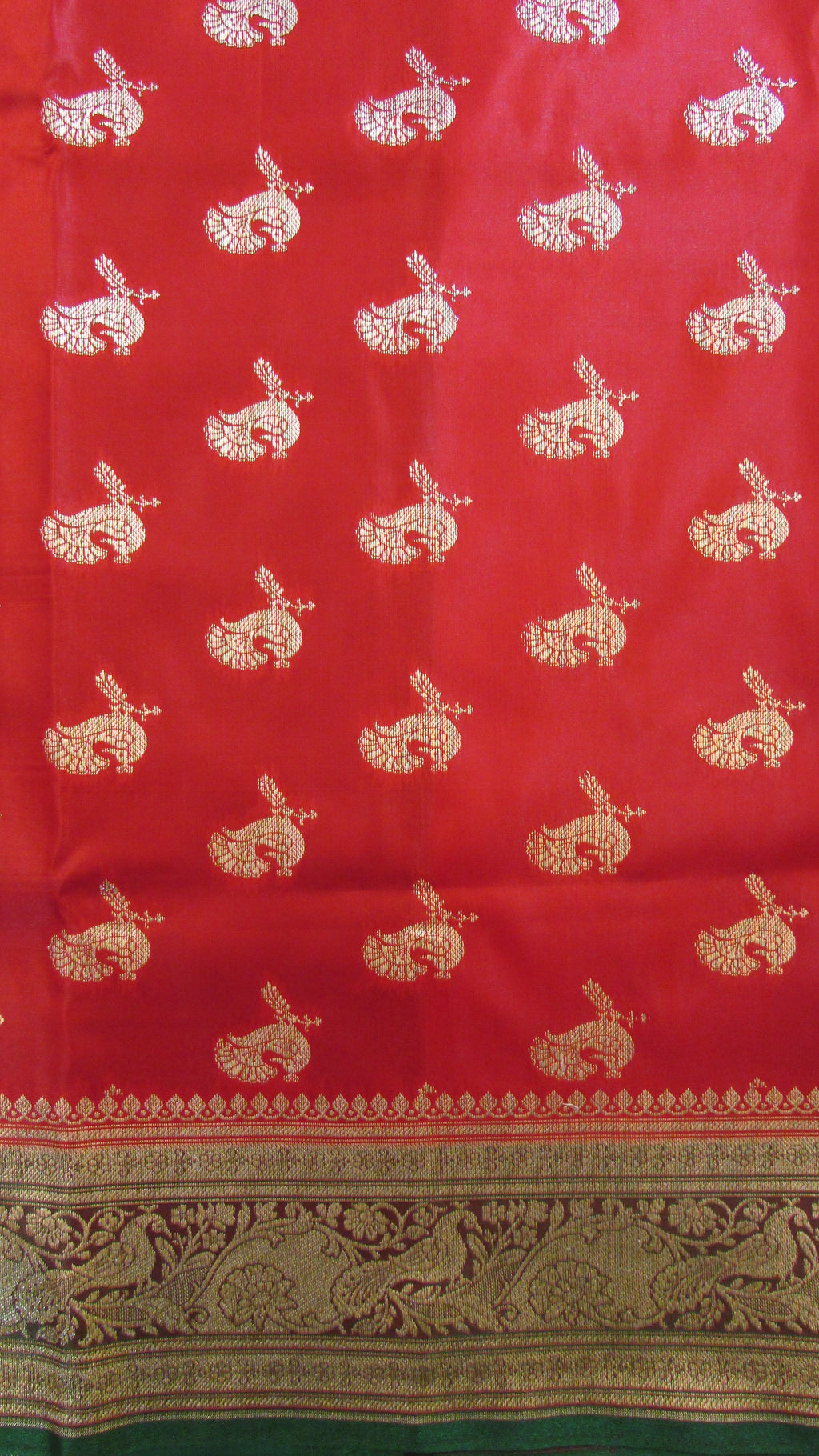 Saugandh Women's Red Banarasi Silk Saree by Saundarya