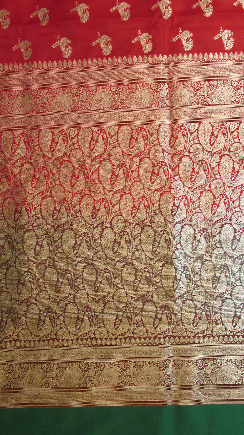 Saugandh Women's Red Banarasi Silk Saree by Saundarya