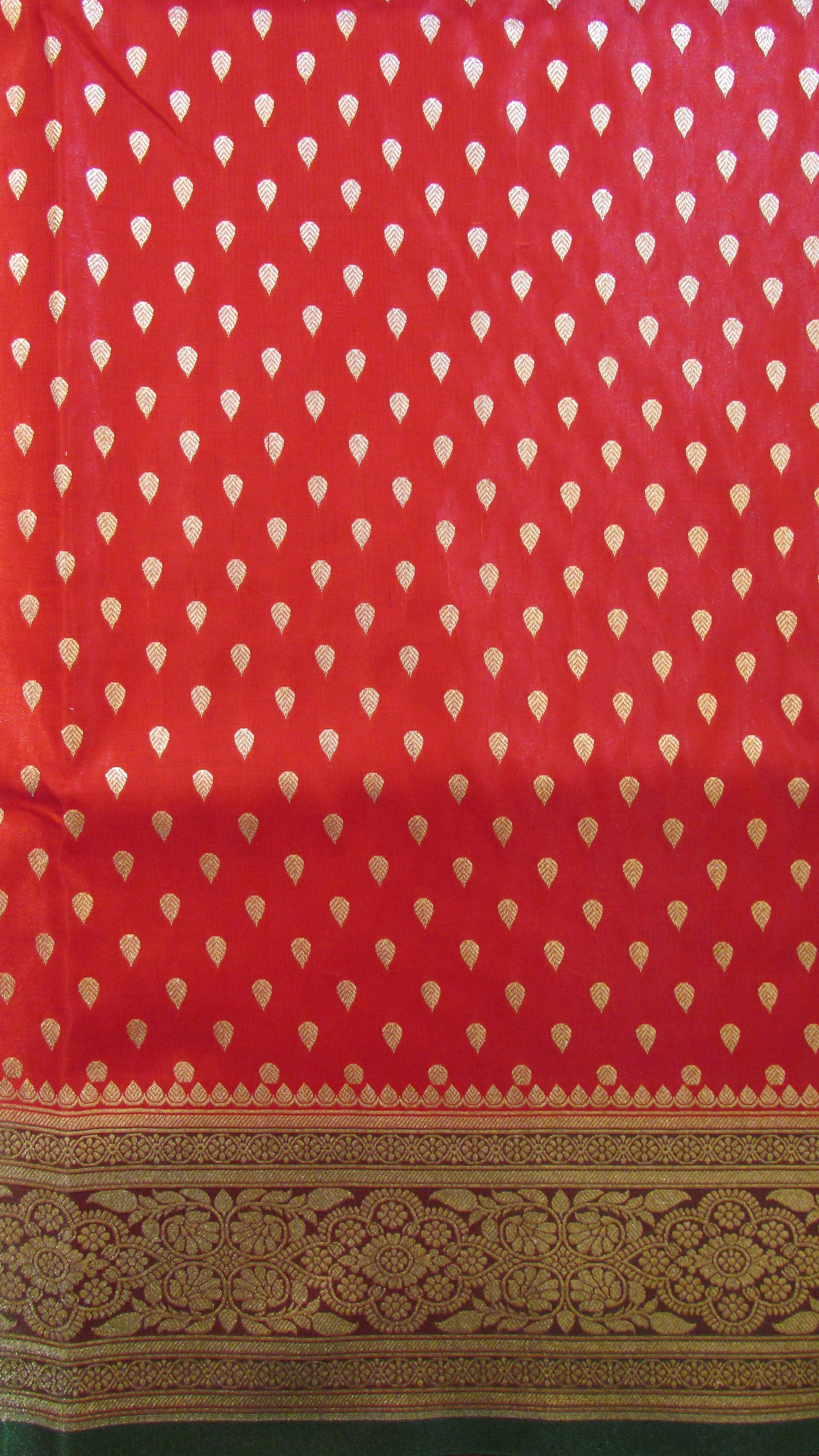 Saugandh Women's Red Banarasi Silk Saree by Saundarya