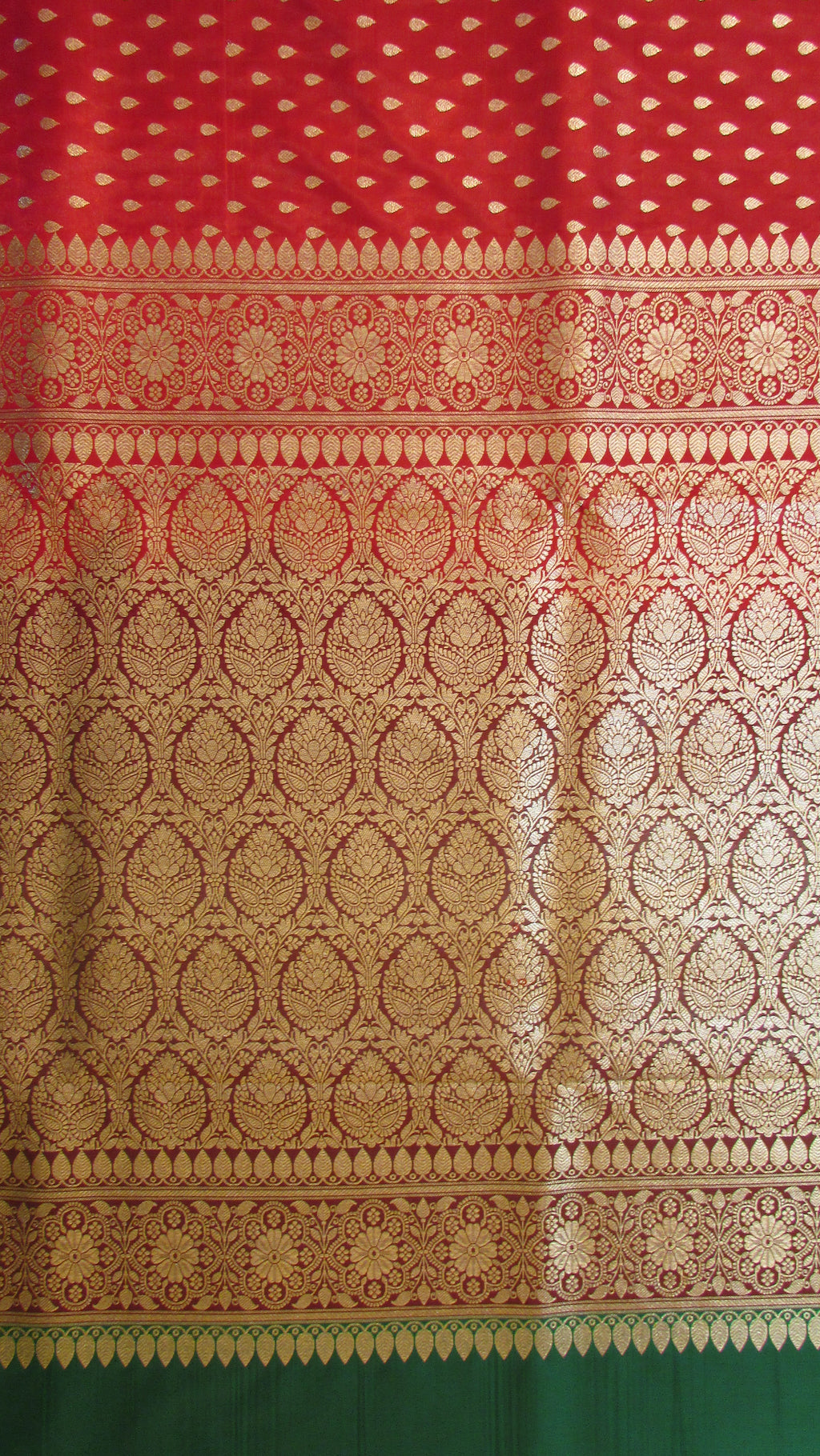 Saugandh Women's Red Banarasi Silk Saree by Saundarya