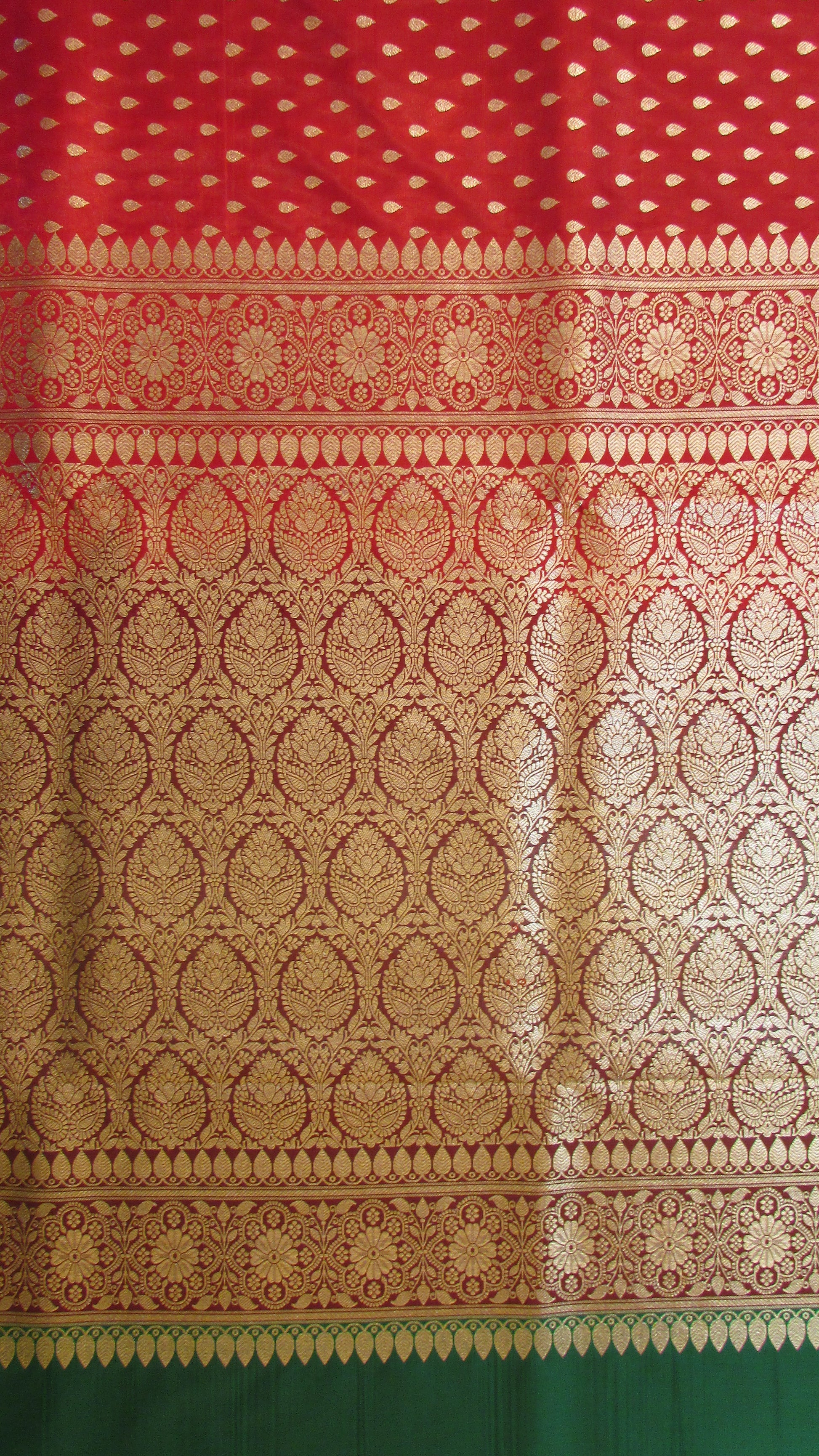 Saugandh Women's Red Banarasi Silk Saree by Saundarya