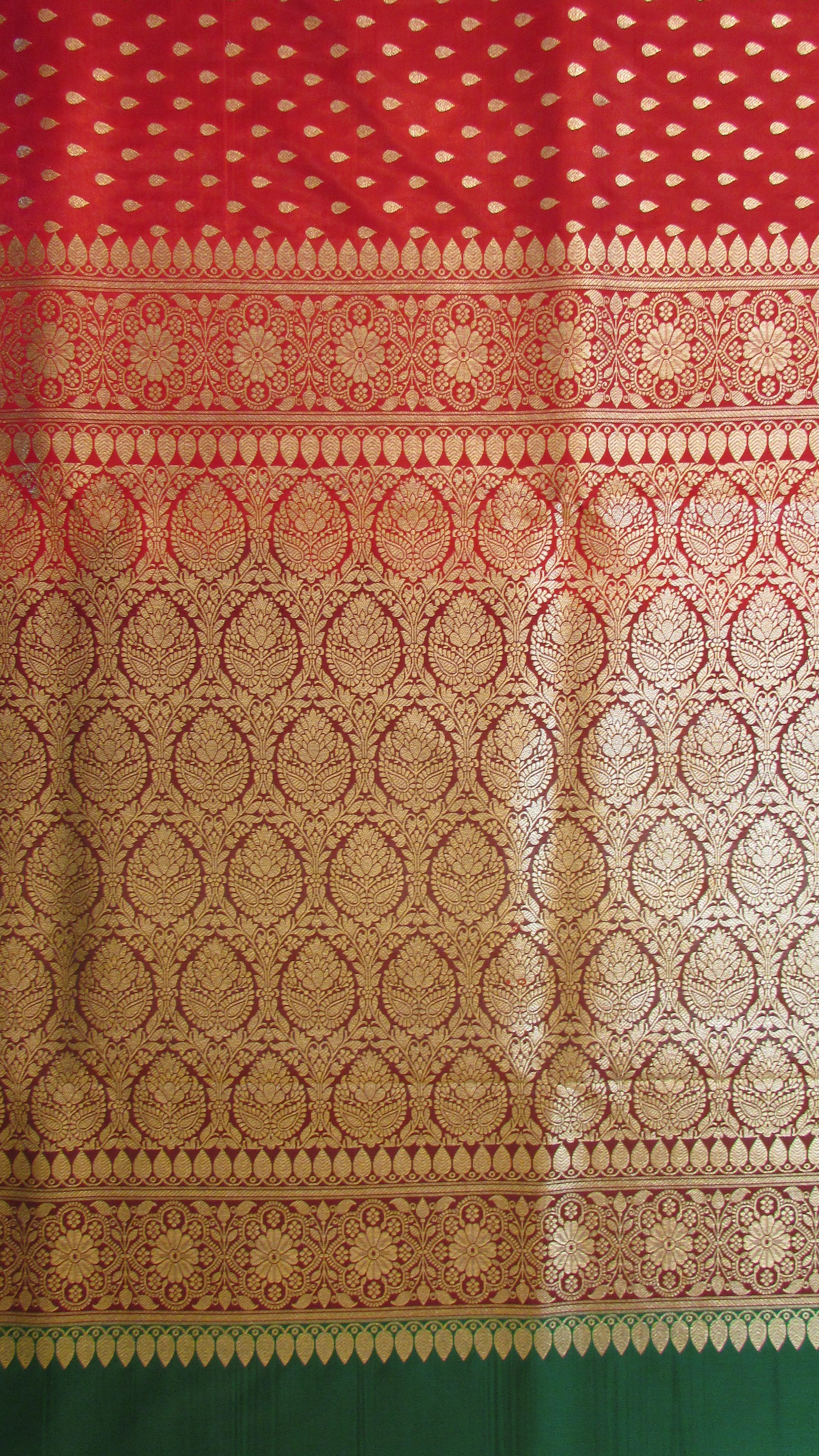 Saugandh Women's Red Banarasi Silk Saree by Saundarya