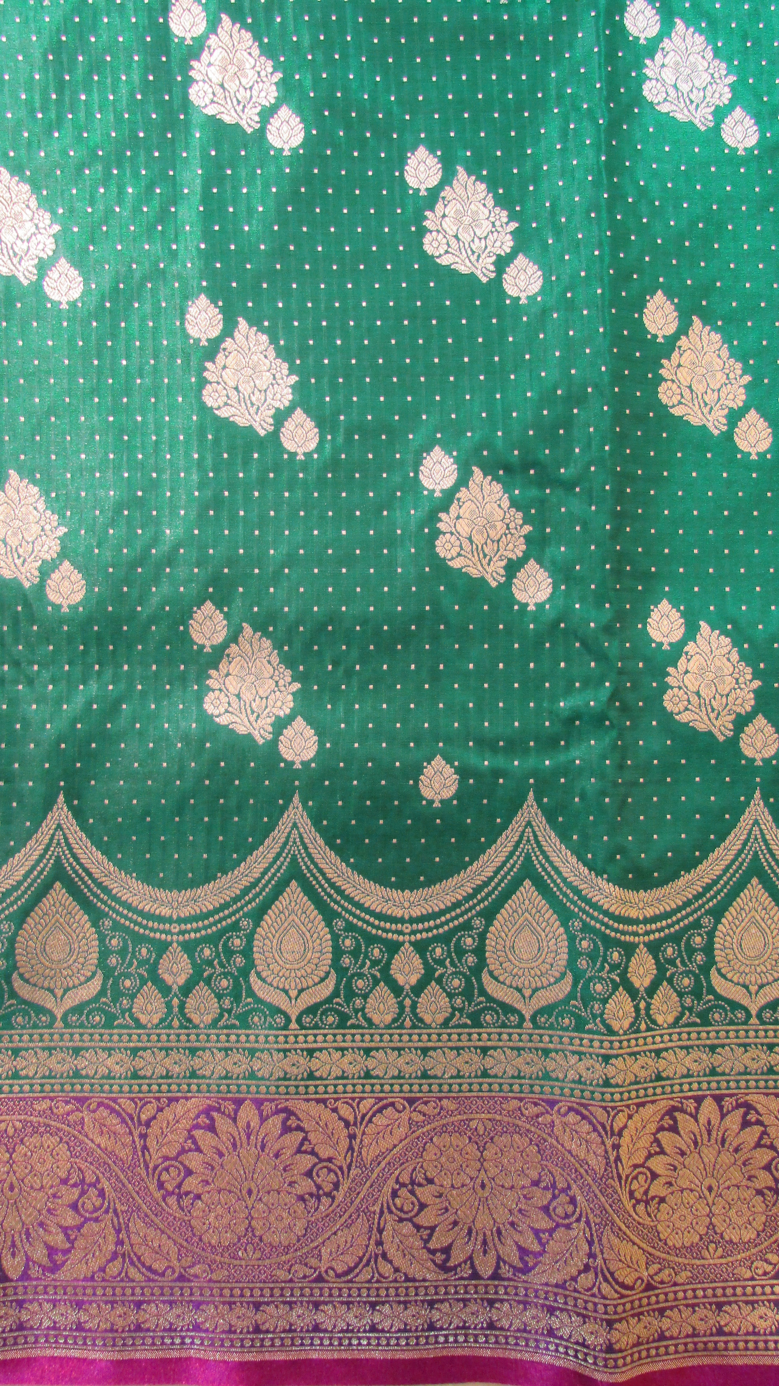 Saugandh Women's Bottle Green Banarasi Silk Saree by Saundarya-Design 2