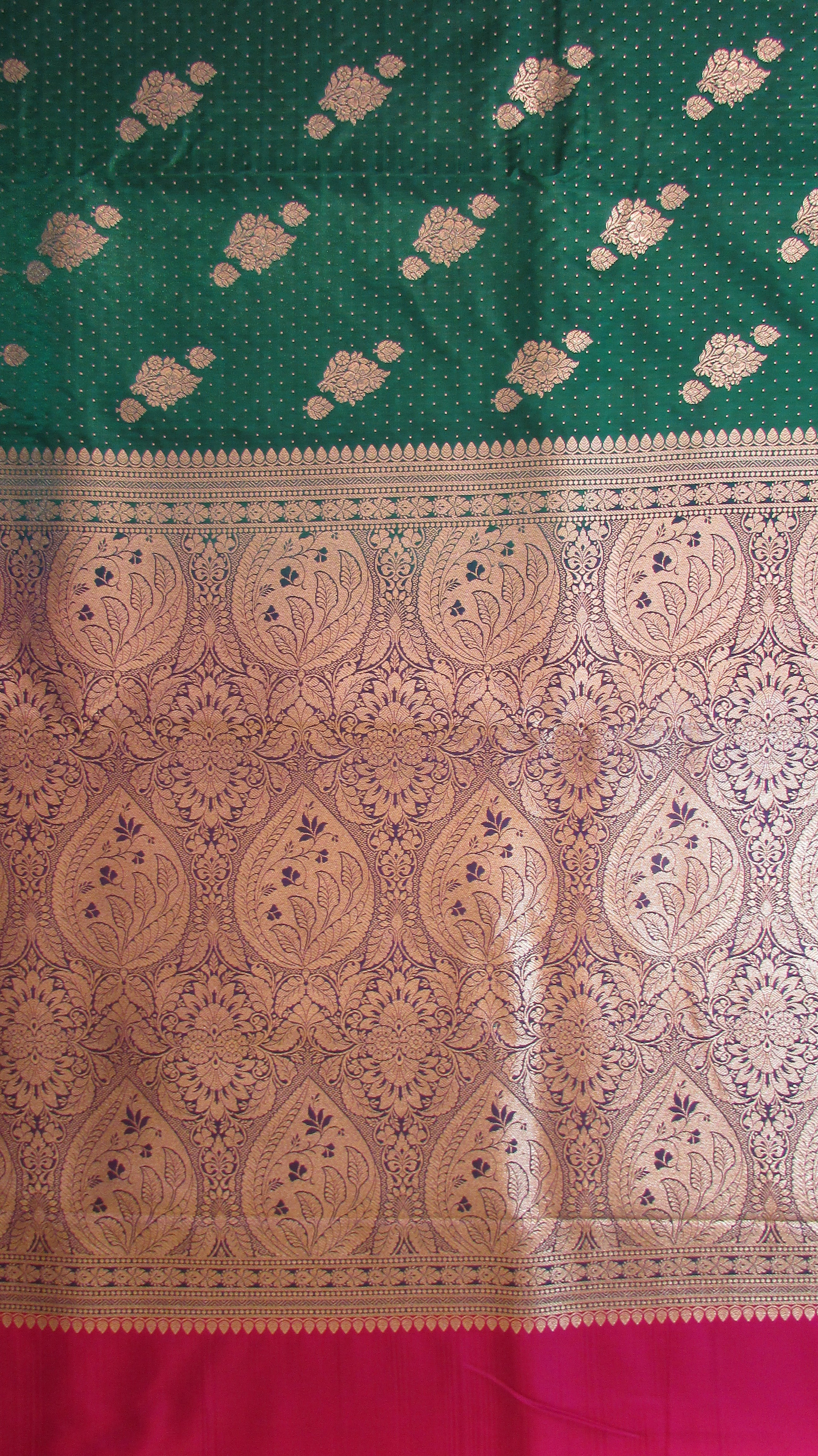 Saugandh Women's Bottle Green Banarasi Silk Saree by Saundarya-Design 2