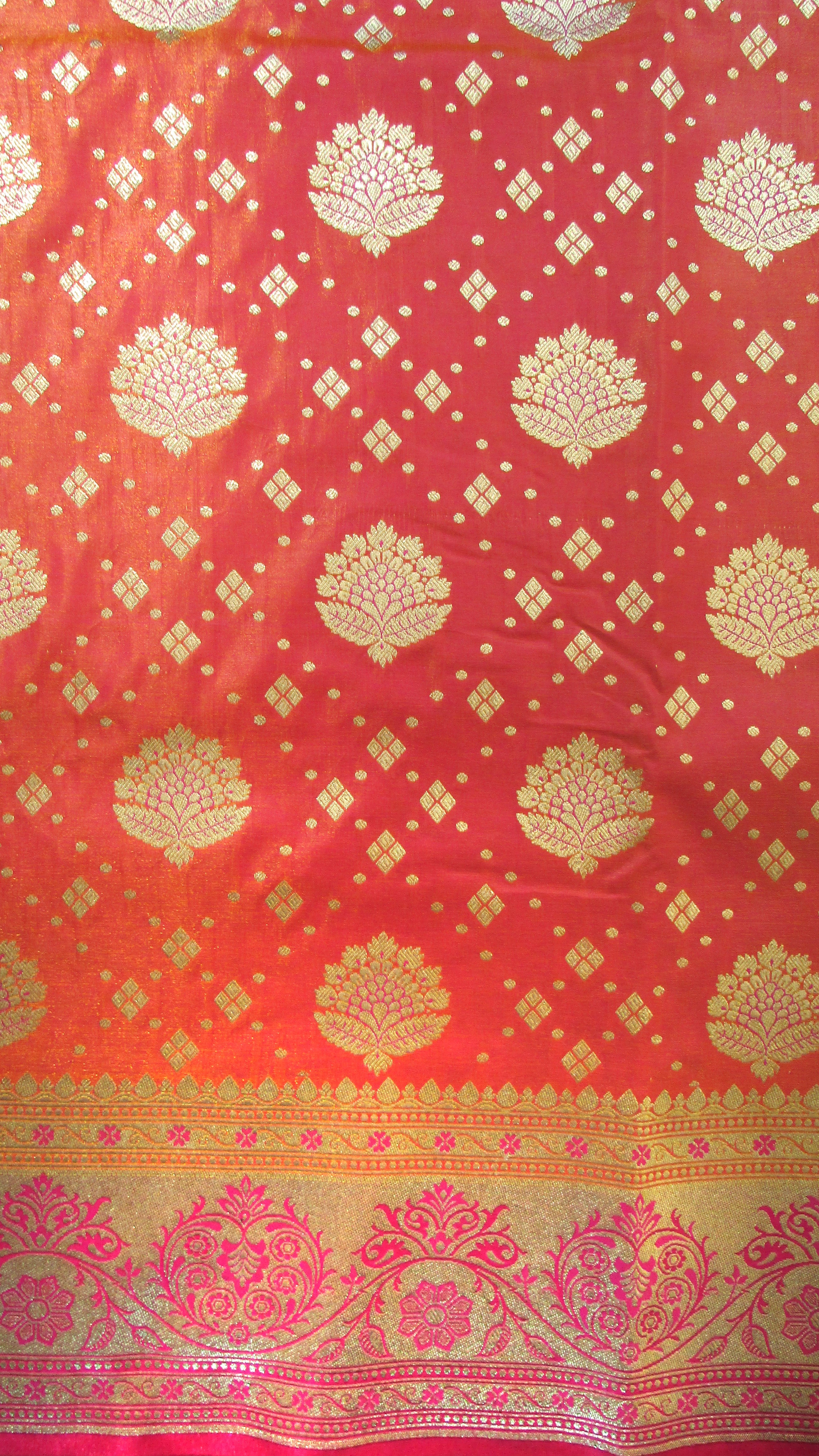 Saugandh Women's Orange Banarasi Silk Saree by Saundarya -Design 3