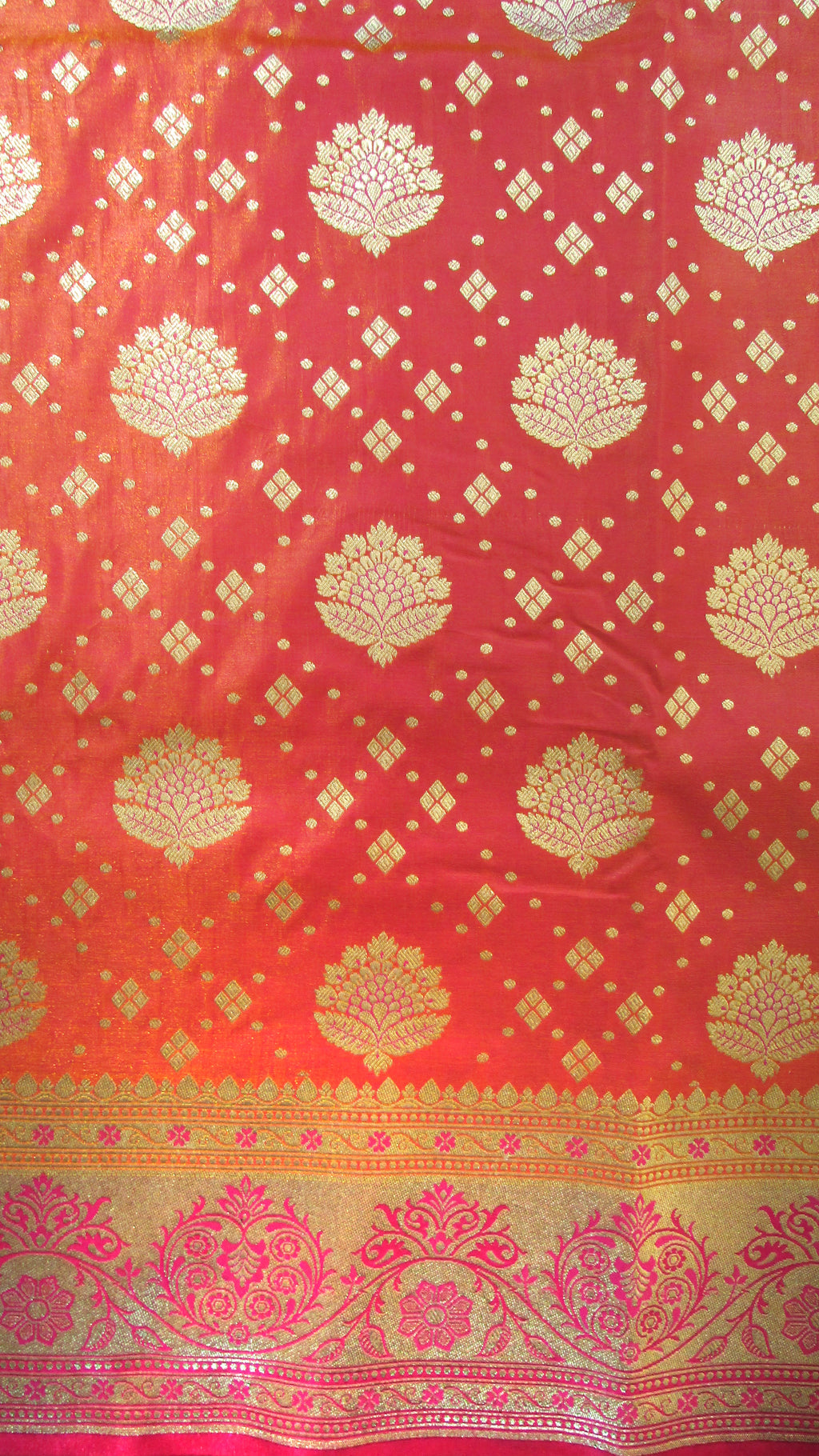Saugandh Women's Orange Banarasi Silk Saree by Saundarya -Design 3