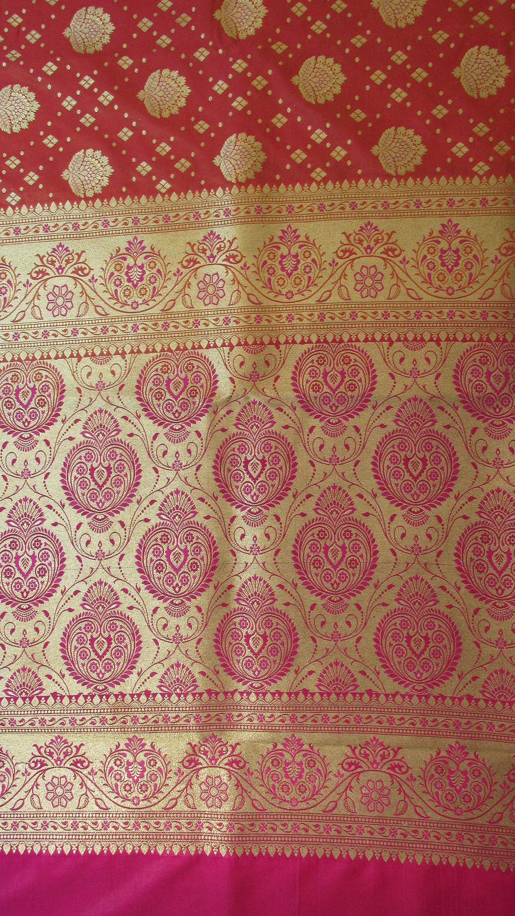Saugandh Women's Orange Banarasi Silk Saree by Saundarya -Design 3