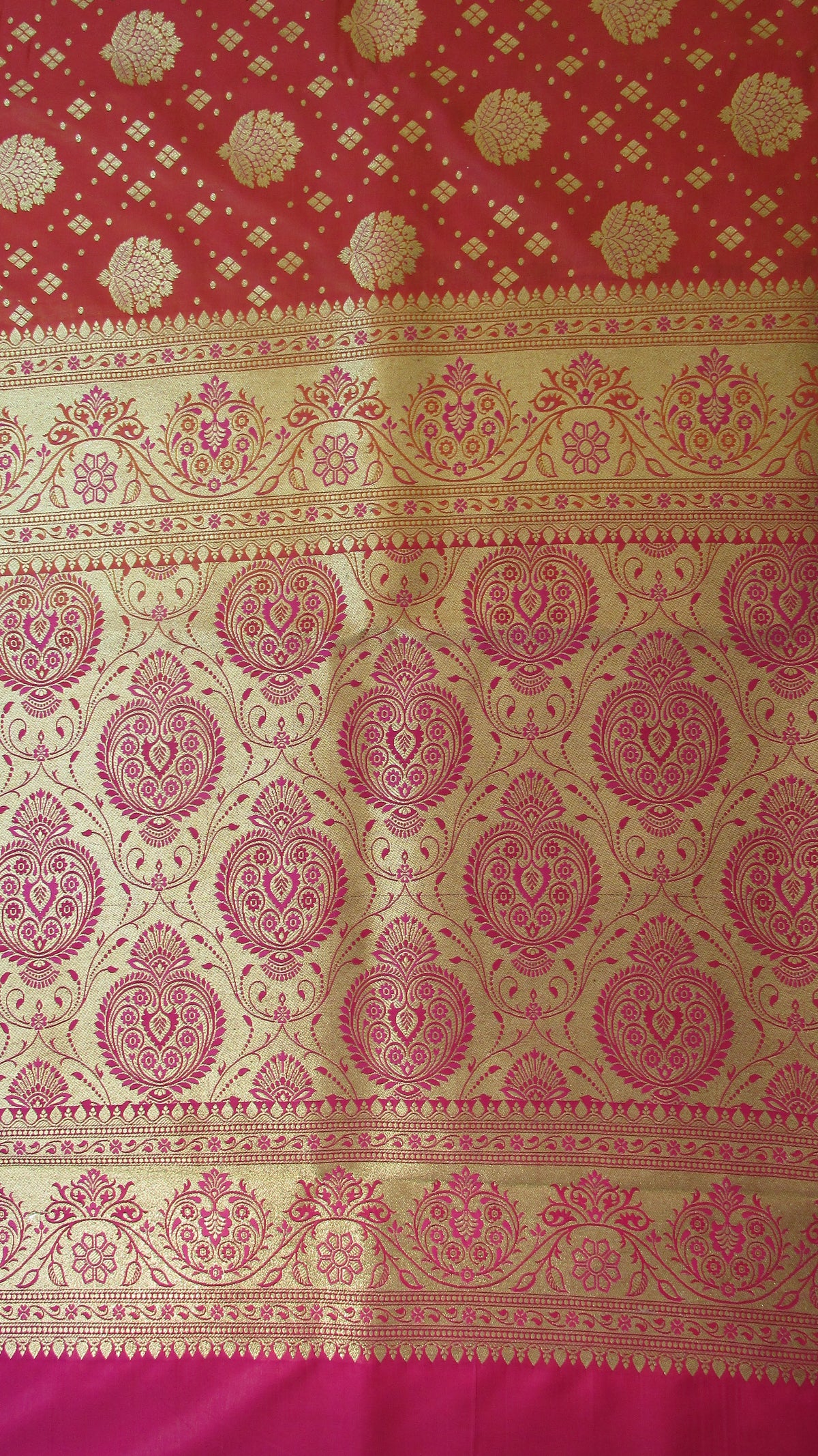 Saugandh Women's Orange Banarasi Silk Saree by Saundarya -Design 3