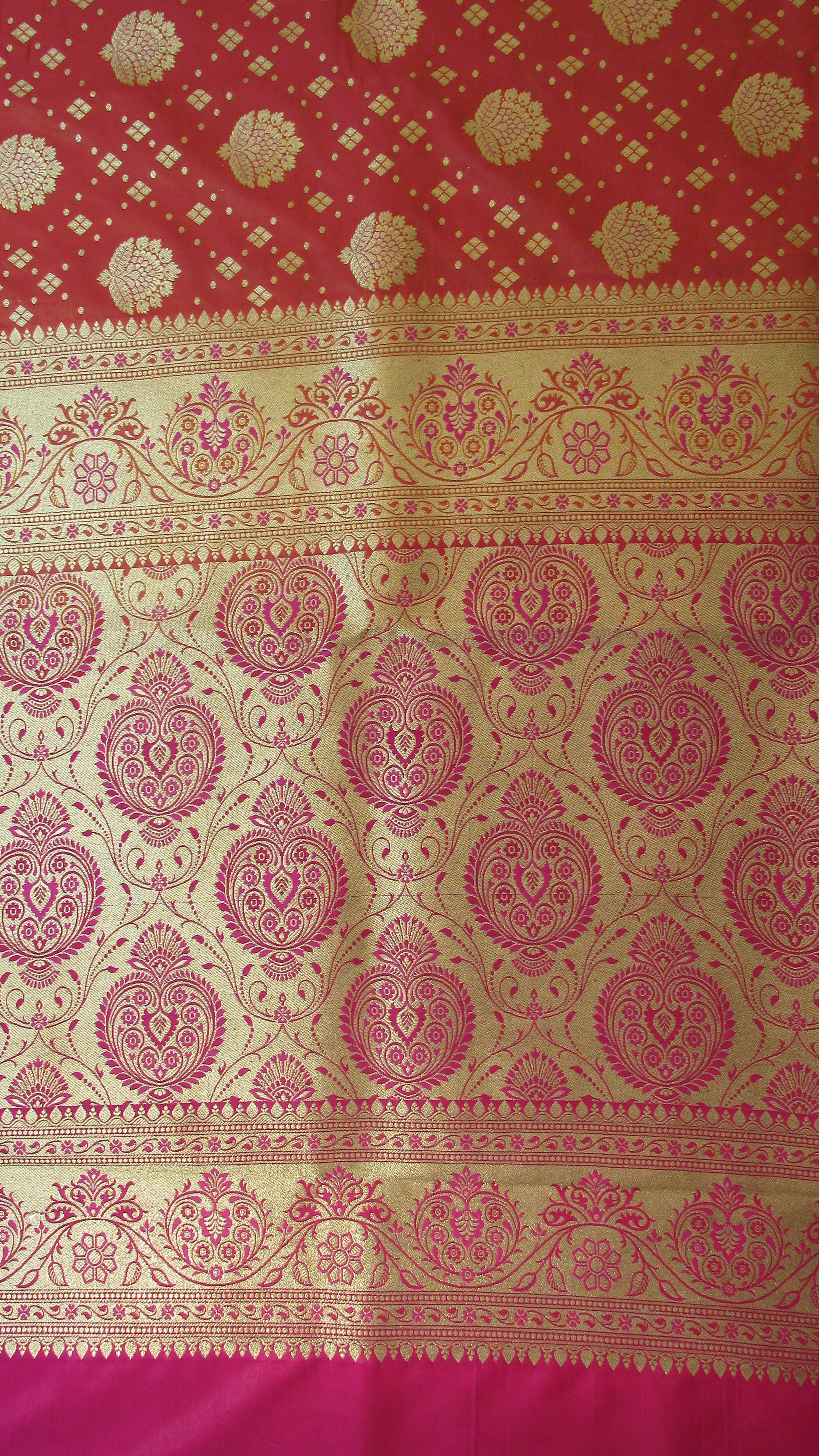 Saugandh Women's Orange Banarasi Silk Saree by Saundarya -Design 3