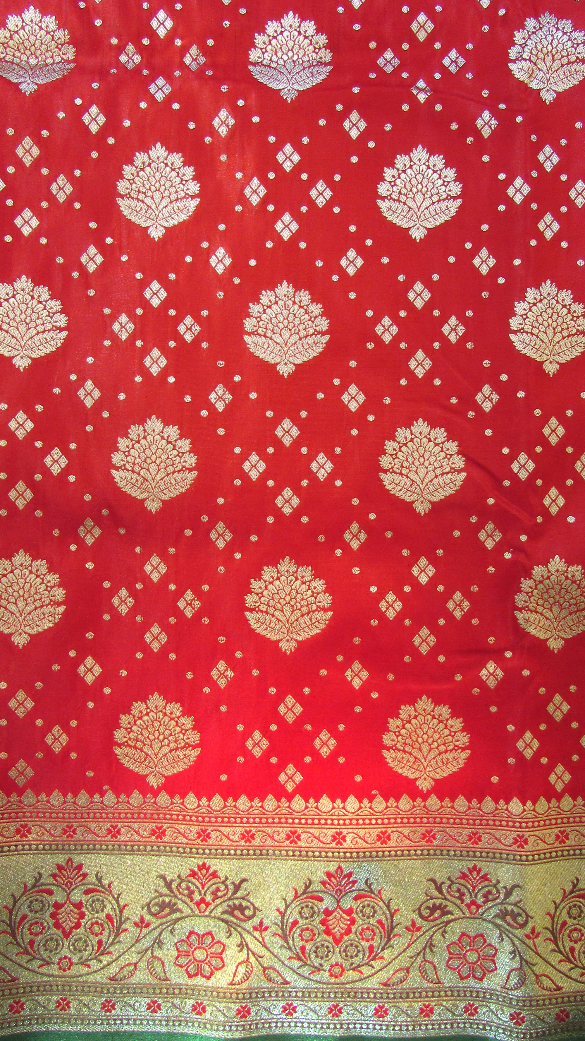 Saugandh Women's Red Banarasi Silk Saree by Saundarya