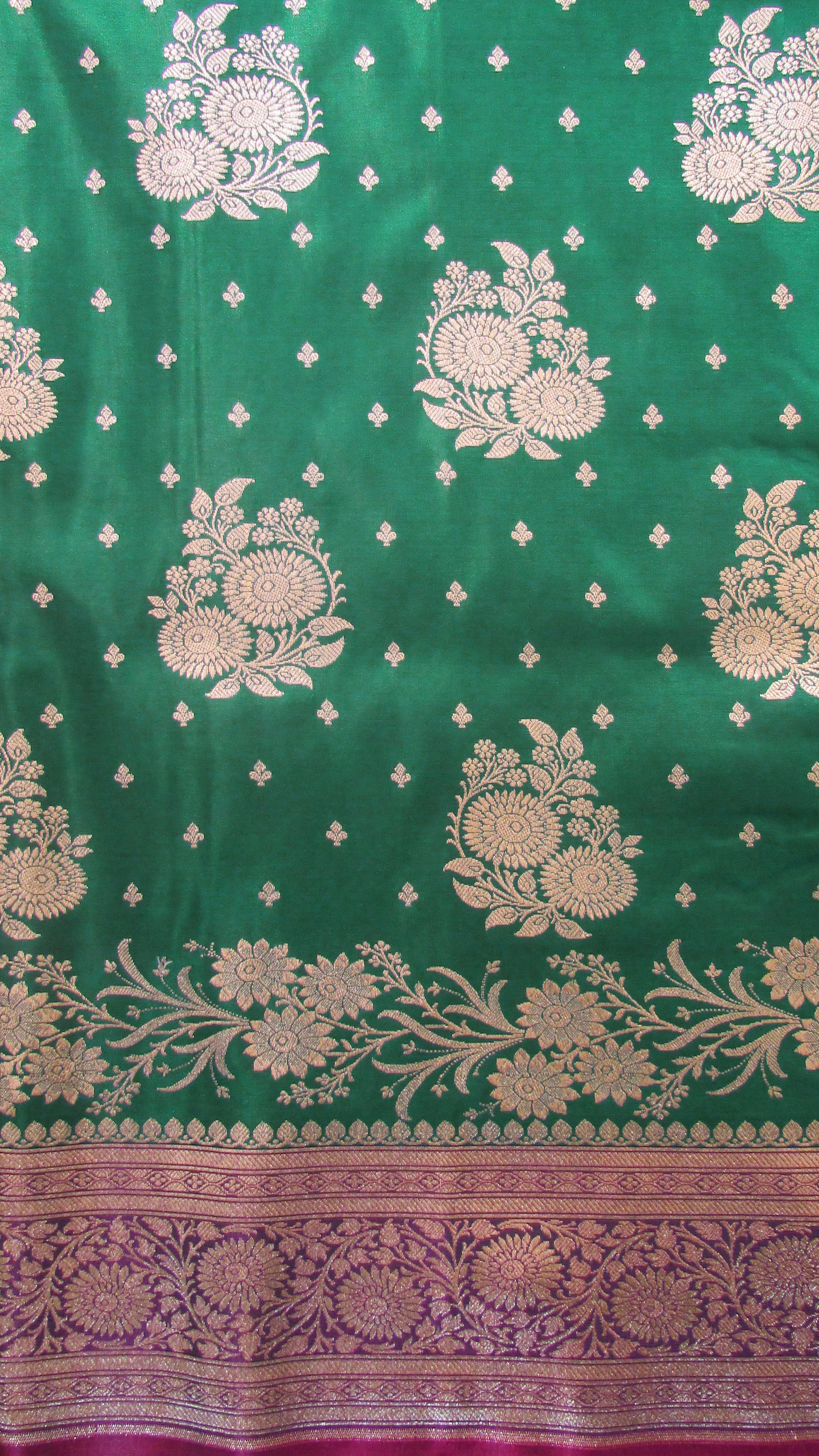 Saugandh Women's Bottle Green Banarasi Silk Saree by Saundarya-Design 3