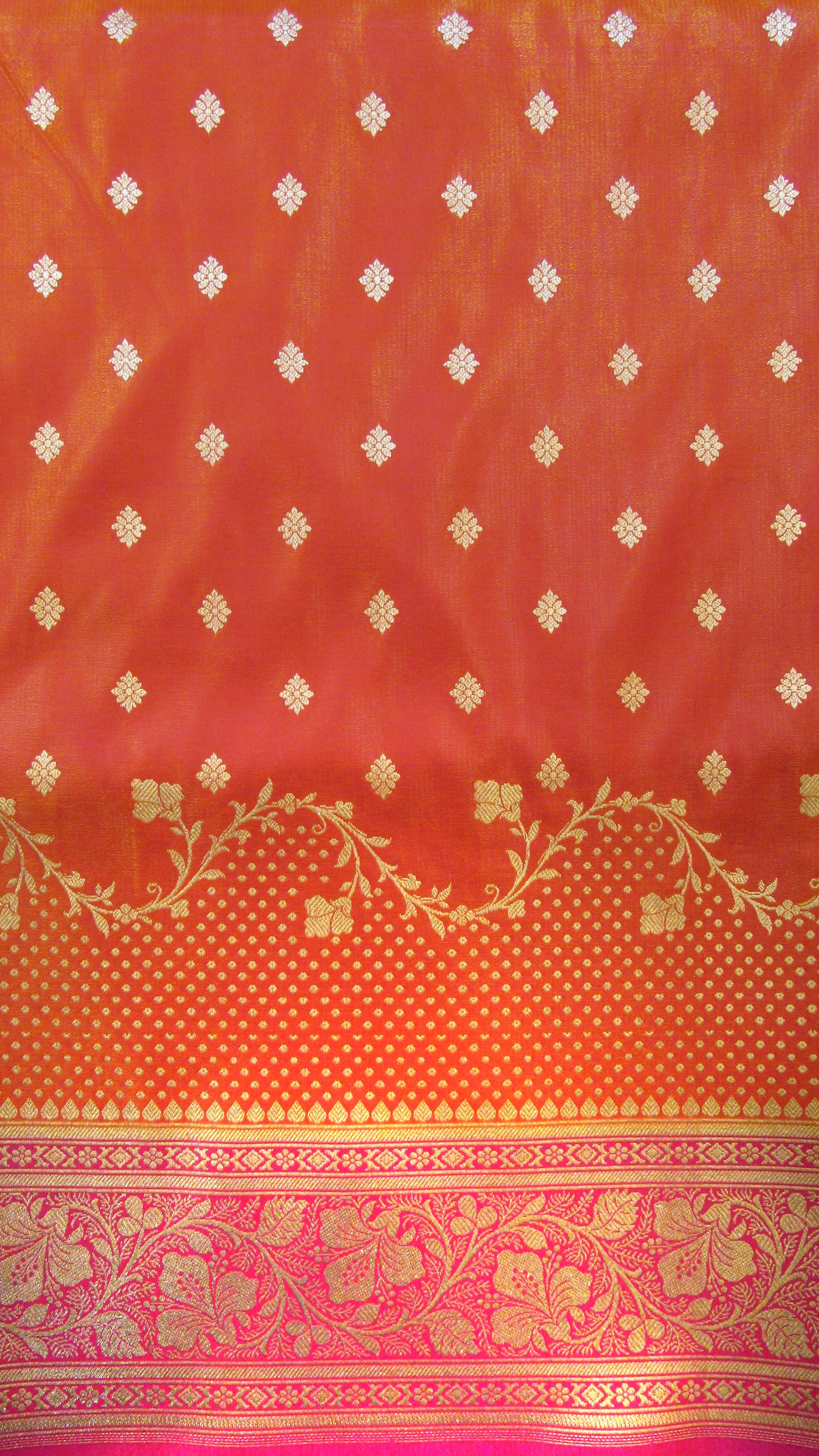 Saugandh Women's Orange Banarasi Silk Saree by Saundarya - Design 4