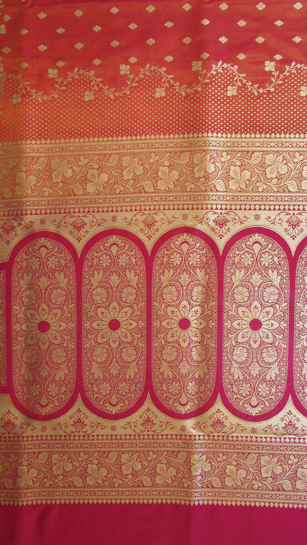 Saugandh Women's Orange Banarasi Silk Saree by Saundarya - Design 4