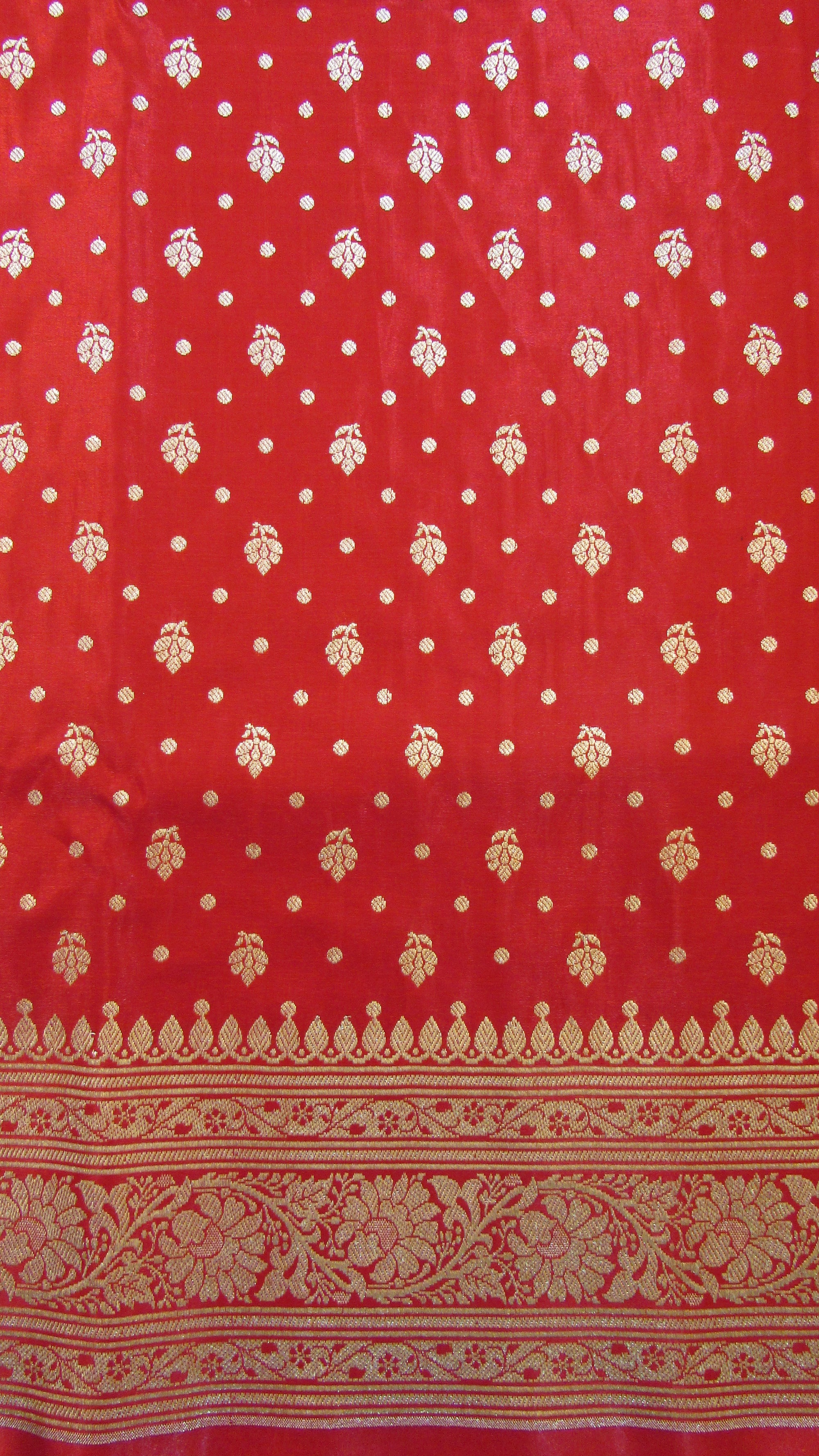 Saugandh Women's Red Banarasi Silk Saree by Saundarya