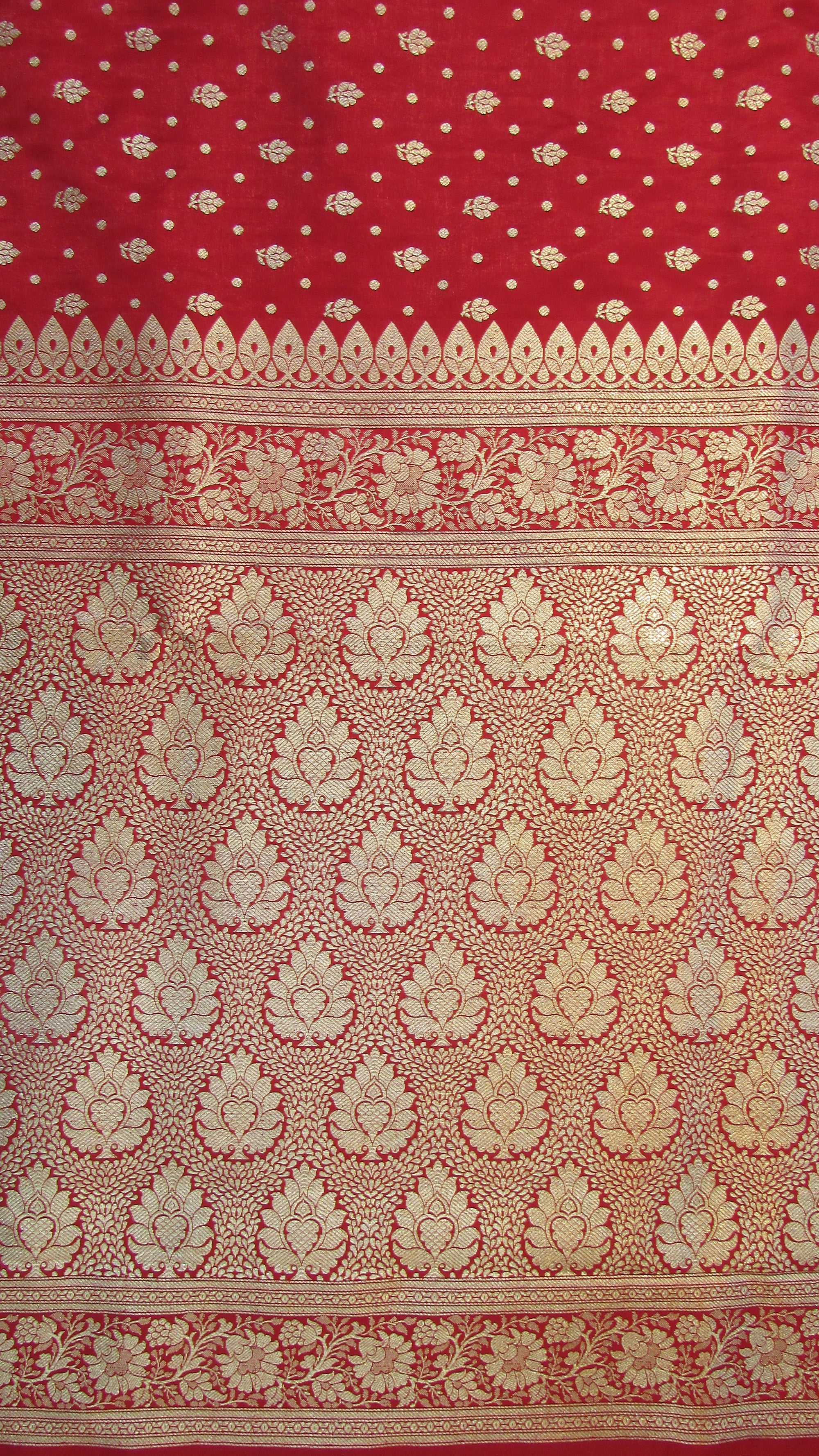 Saugandh Women's Red Banarasi Silk Saree by Saundarya