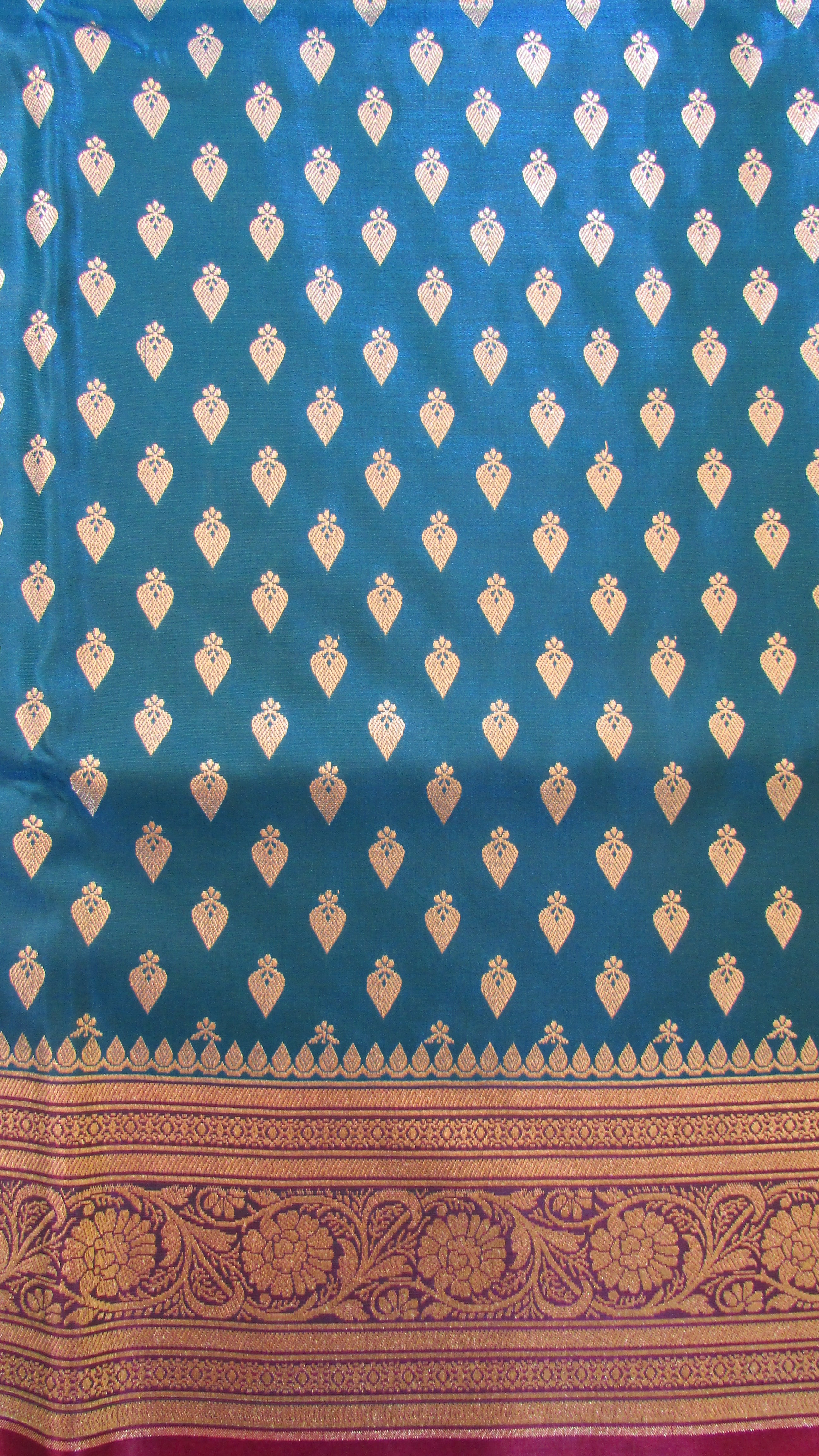 Saugandh Women's Azure Blue Banarasi Silk Saree by Saundarya