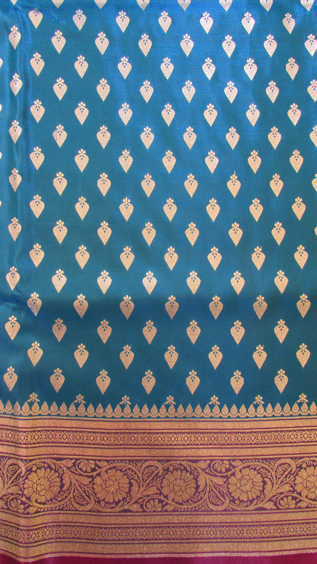 Saugandh Women's Azure Blue Banarasi Silk Saree by Saundarya