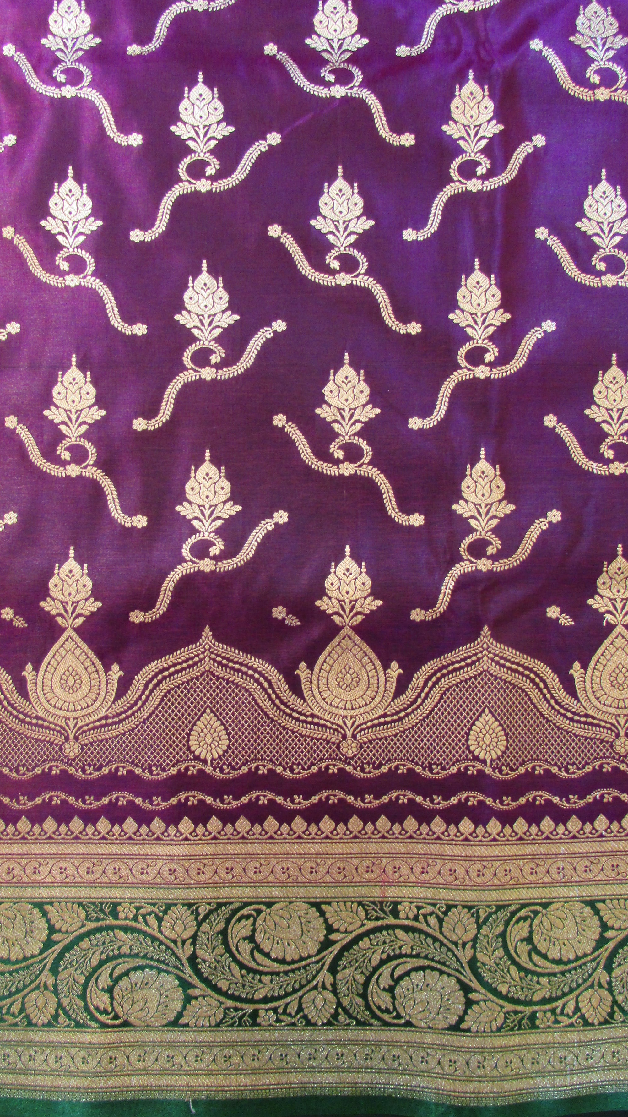 Saugandh Women's Wine Banarasi Silk Saree by Saundarya