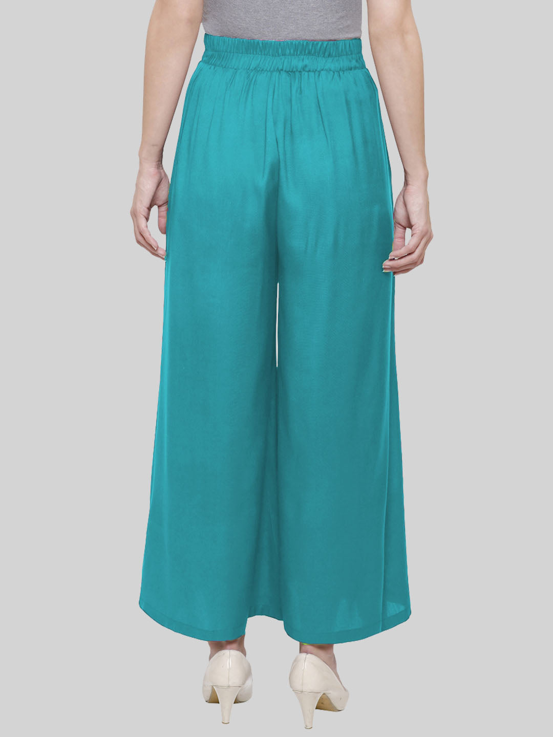 Saundarya Women's Loose Fit Skirt Palazzo Rama Grren
