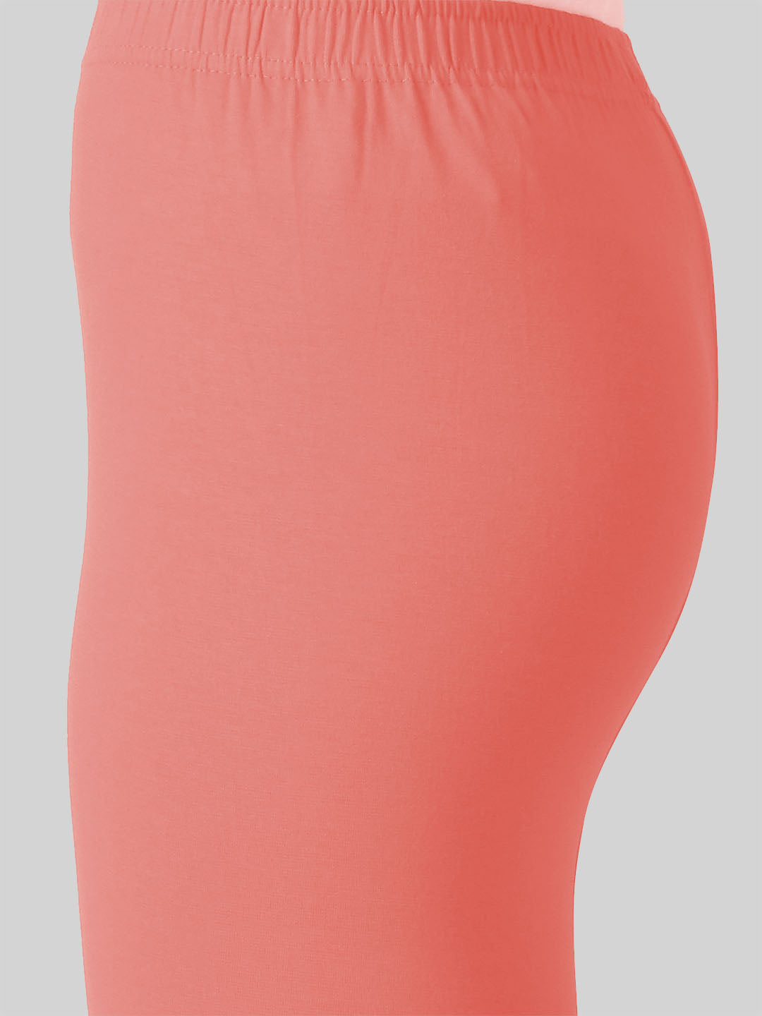 Saundarya Women’s Slim Fit Ankle Length Super Combed Cotton Rich Lycra Fabric Tailored Cut Stretchable Solid Plain Color Leggings; Coral Red