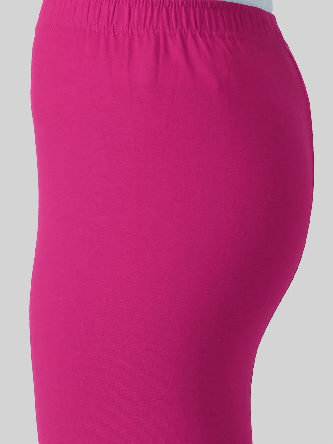 Saundarya Women’s Slim Fit Ankle Length Super Combed Cotton Rich Lycra Fabric Tailored Cut Stretchable Solid Plain Color Leggings; Dark Pink