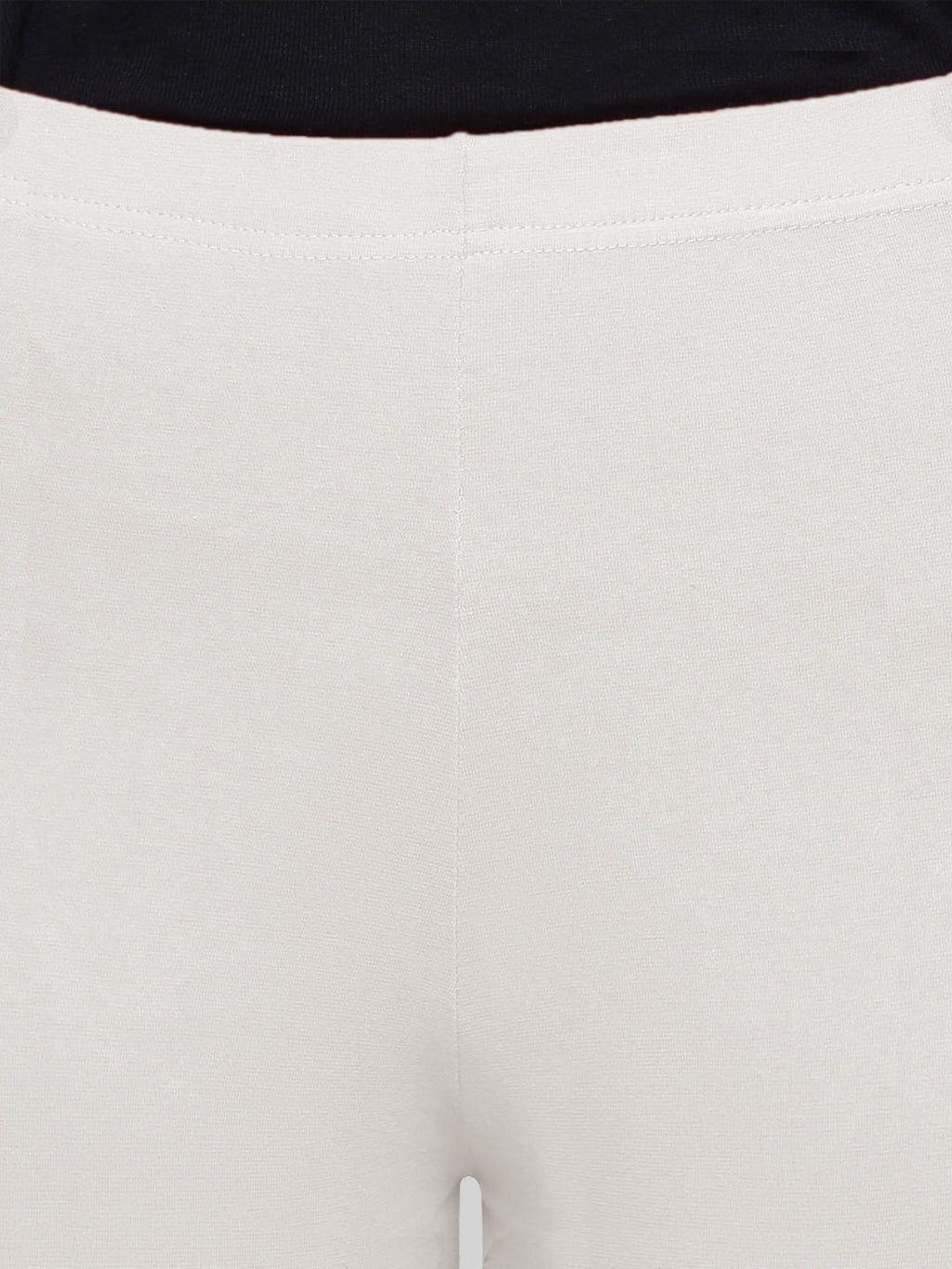 Saundarya Women’s Slim Fit Calf Length Super Combed Cotton Rich Lycra Fabric Tailored Cut Stretchable Solid Plain Color Leggings; Off White