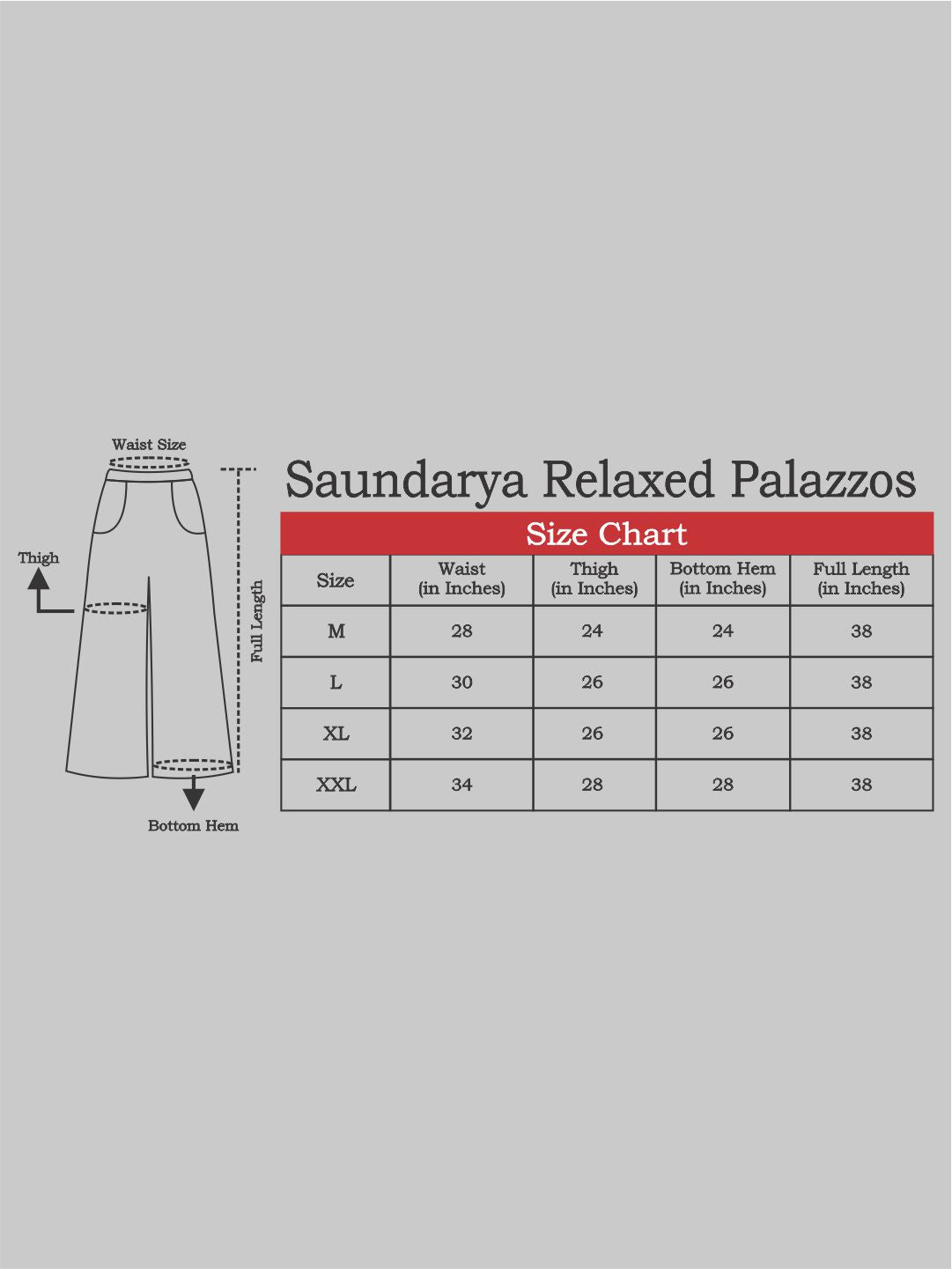 Saundarya Women's Red Relaxed Palazzos