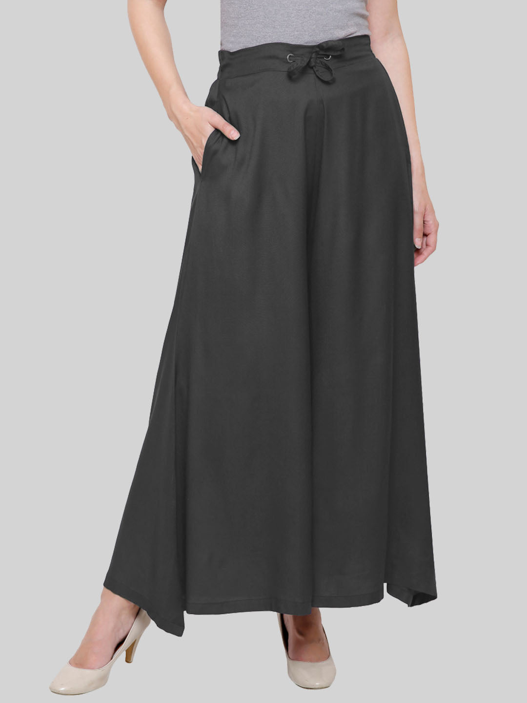 Saundarya Women's Loose Fit Skirt Palazzo  Black
