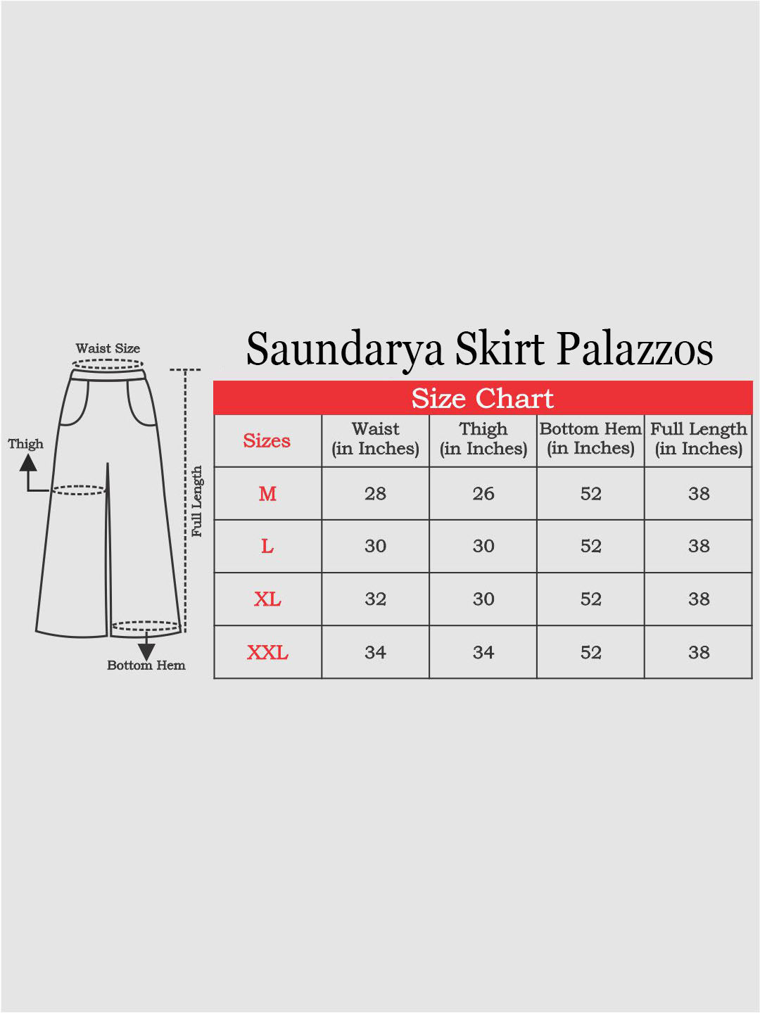 Saundarya Women's Black Skirt Palazzos