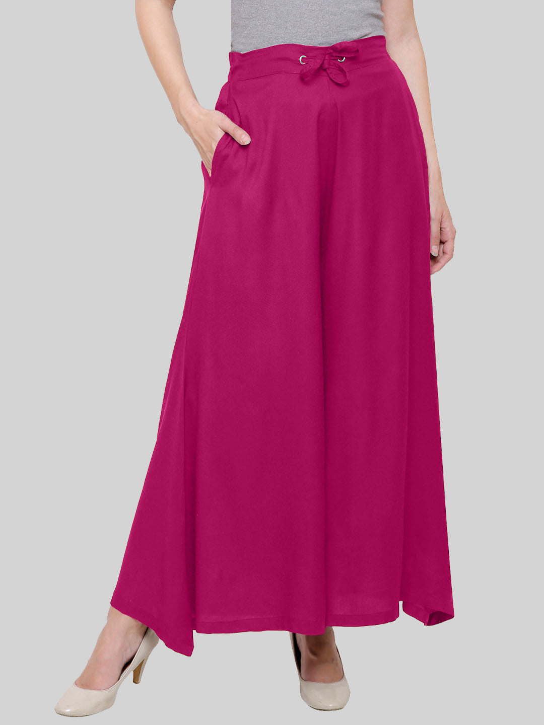 Saundarya Women's Loose Fit Skirt Palazzo  Dark Pink
