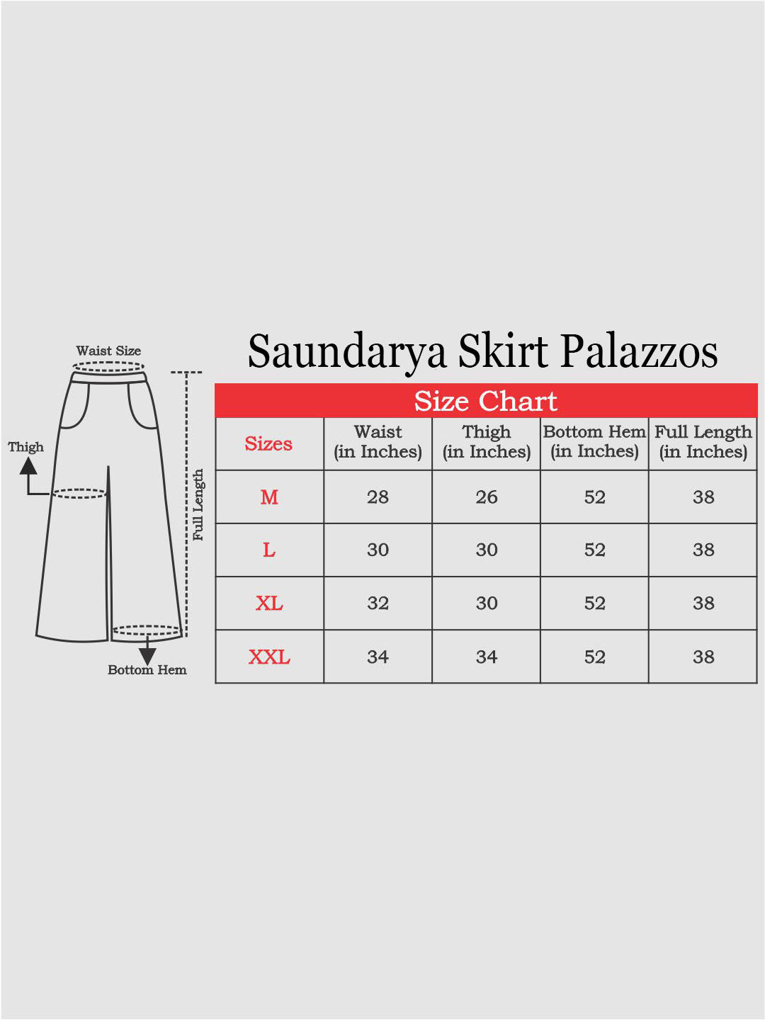 Saundarya Women's Loose Fit Skirt Palazzo  Dark Maroon