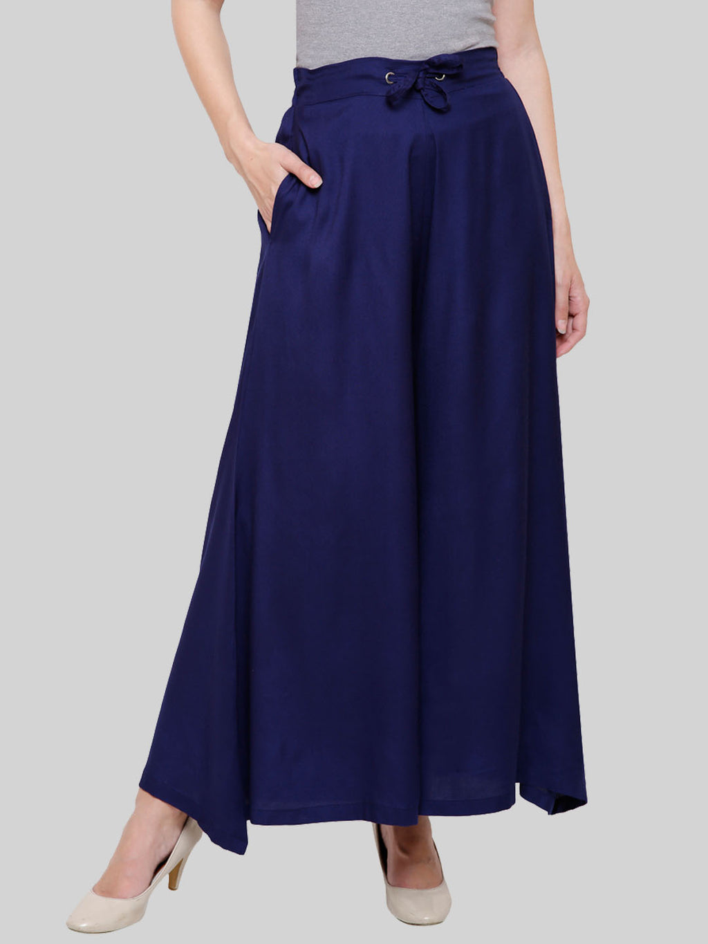 Saundarya Women's Loose Fit Skirt Palazzo  Navy Blue