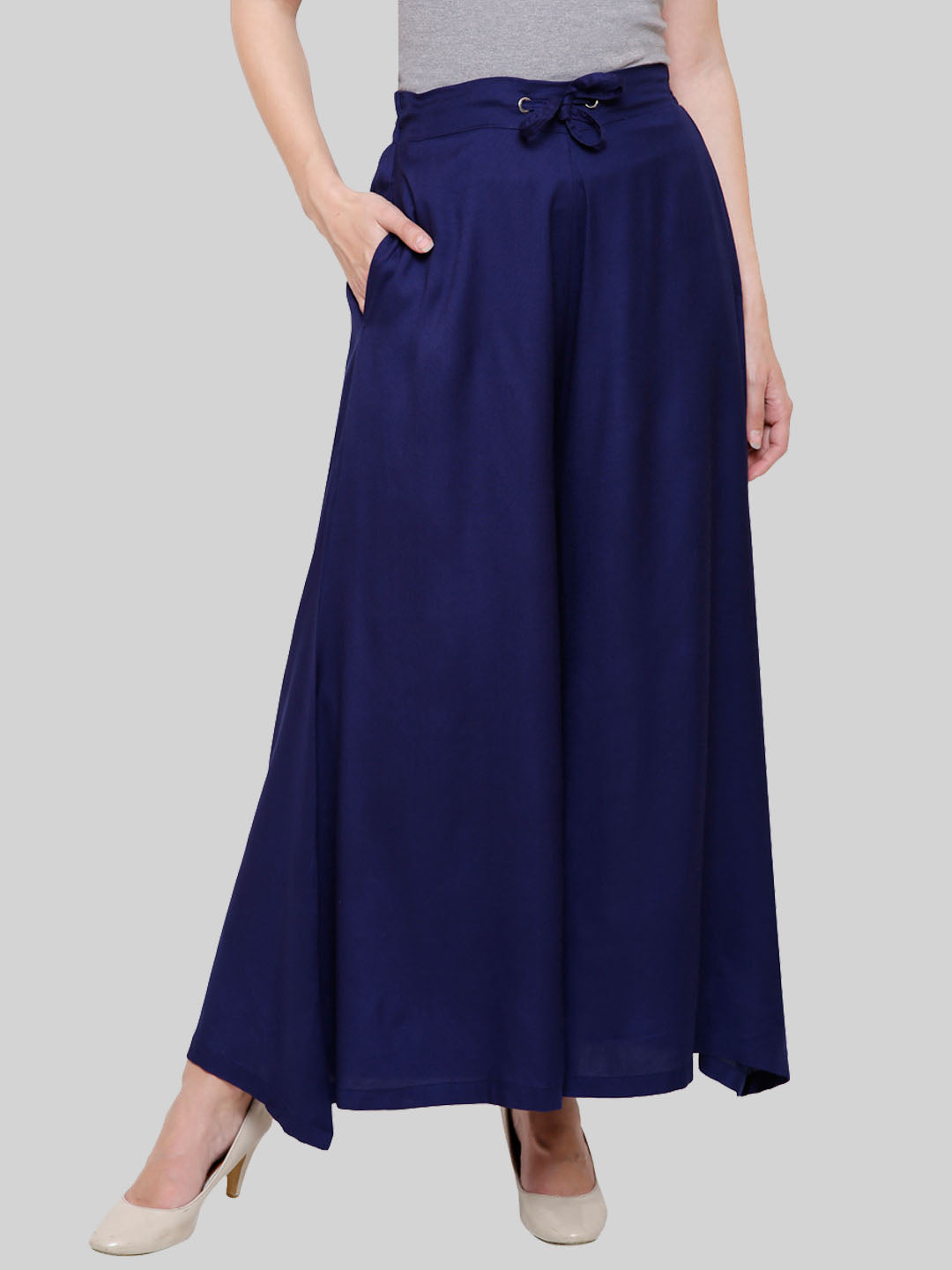 Saundarya Women's Loose Fit Skirt Palazzo  Navy Blue