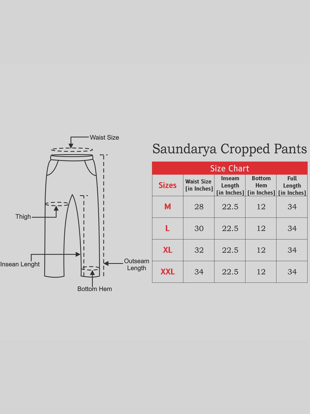 Saundarya Women’s Cropped Cotton Pants; White