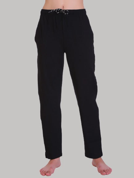 Saundarya Women's Relaxed Fit Cotton Lounge Pant Black