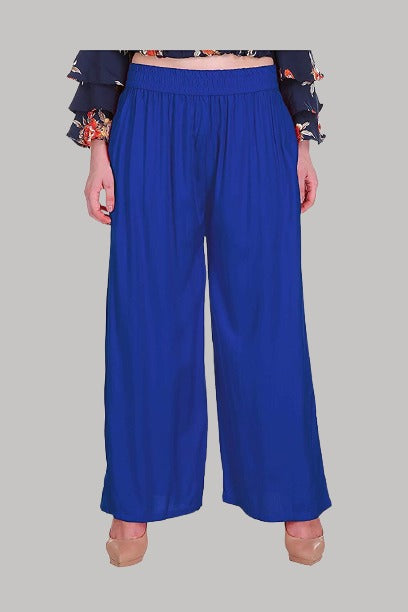 Saundarya Women's Relaxed Fit Palazzos Royal Blue